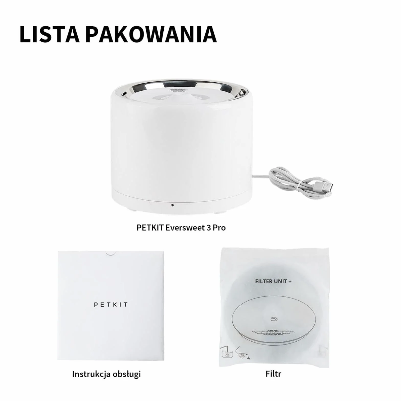 PETKIT Fontanna dla Kotów ze Stali Nierdzewnej, 1,8L, Kontrola Aplikacji, Bezprzewodowa Pompa, 25dB Ciszy, Potrójny Filtr, 3 Tryby, Wolny od Bakterii, Fontanna dla Kota