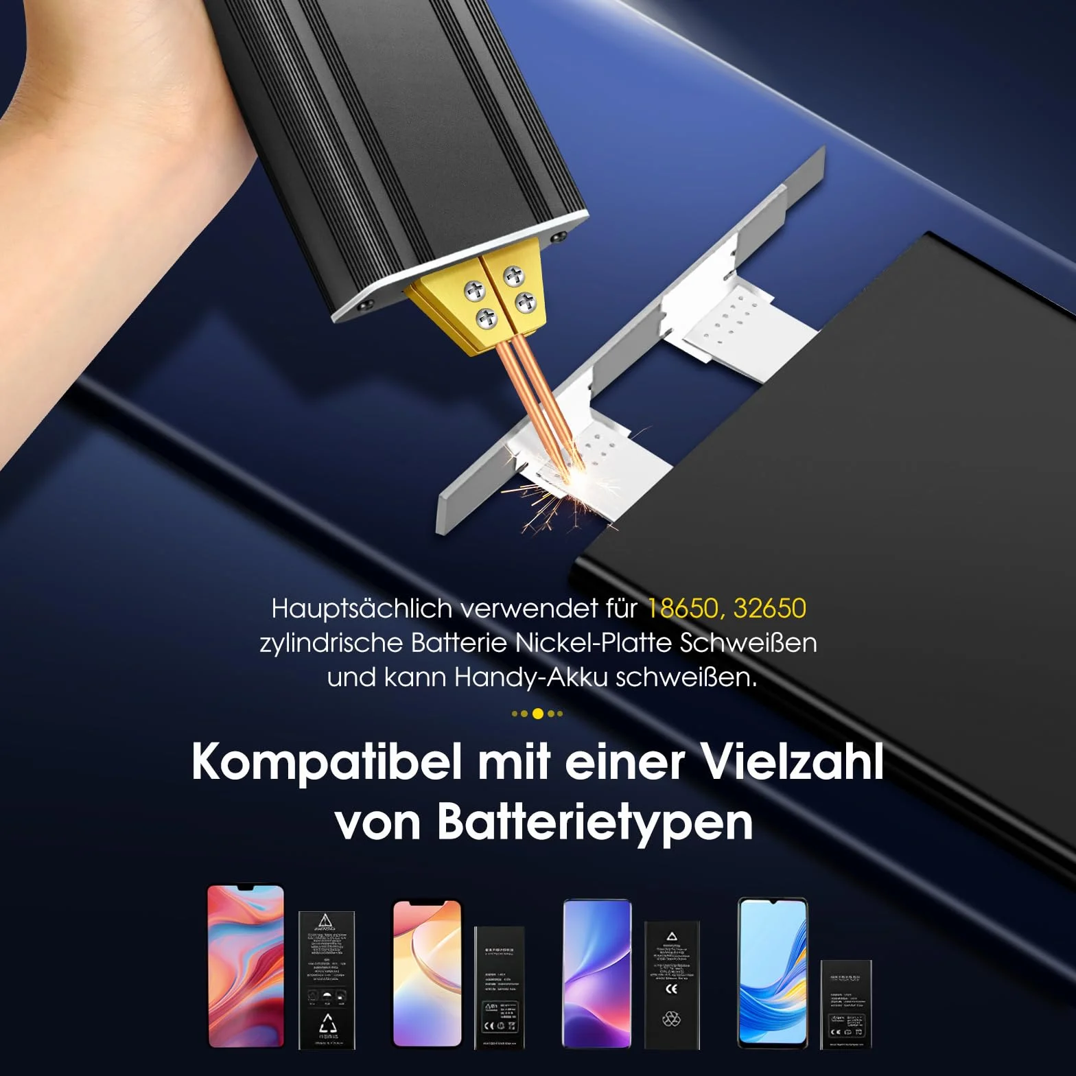 Akumulatorowa zgrzewarka punktowa z akumulatorem 5,0 Ah: Upgraded Handheld Mini Portable Spot Spawarka do baterii 18650, spawanie blach niklowych 0,1-0,2 mm, żelazo, blachy ze stali nierdzewnej, 80