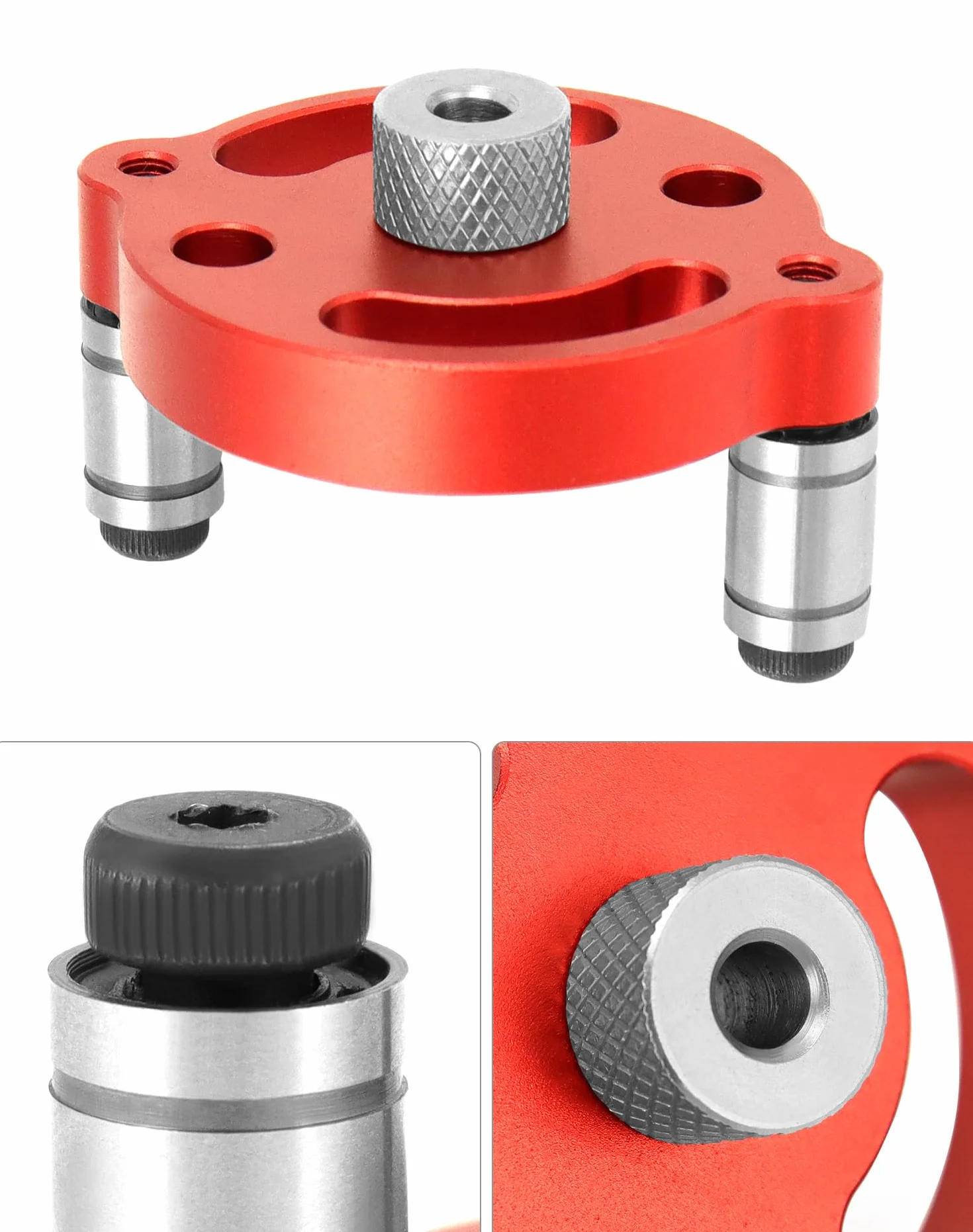 QWORK® Przyrząd do wiercenia w drewnie, przyrząd do centrowania otworów z wiertłami 3/4/5/6/7/8/9/10 mm i tulejkami wiertniczymi