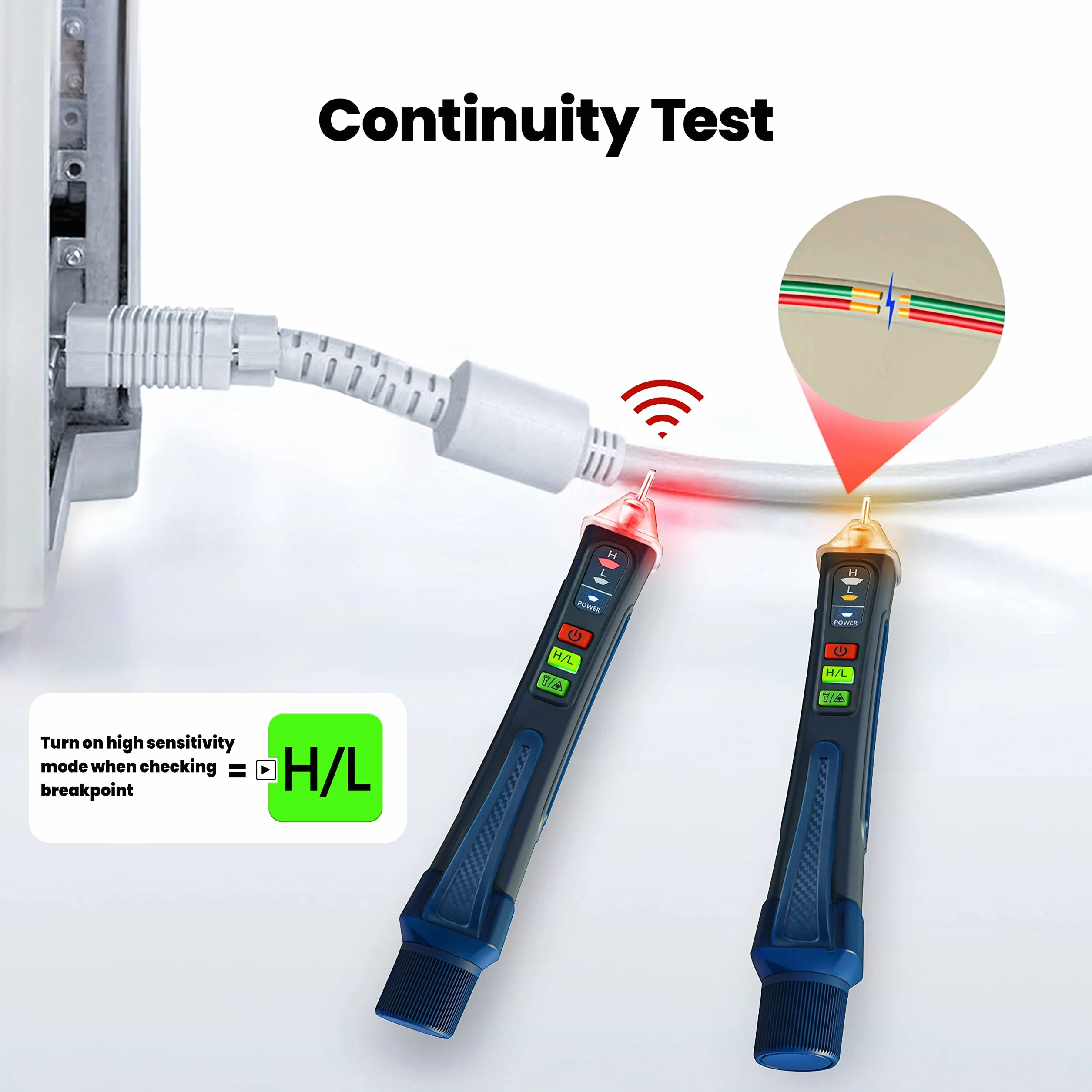 Bezkontaktowy Tester Napięcia AC NCV 12/48-1000V Profesjonalny Tester Elektryczny z Alarmem LED i Dźwiękowym
