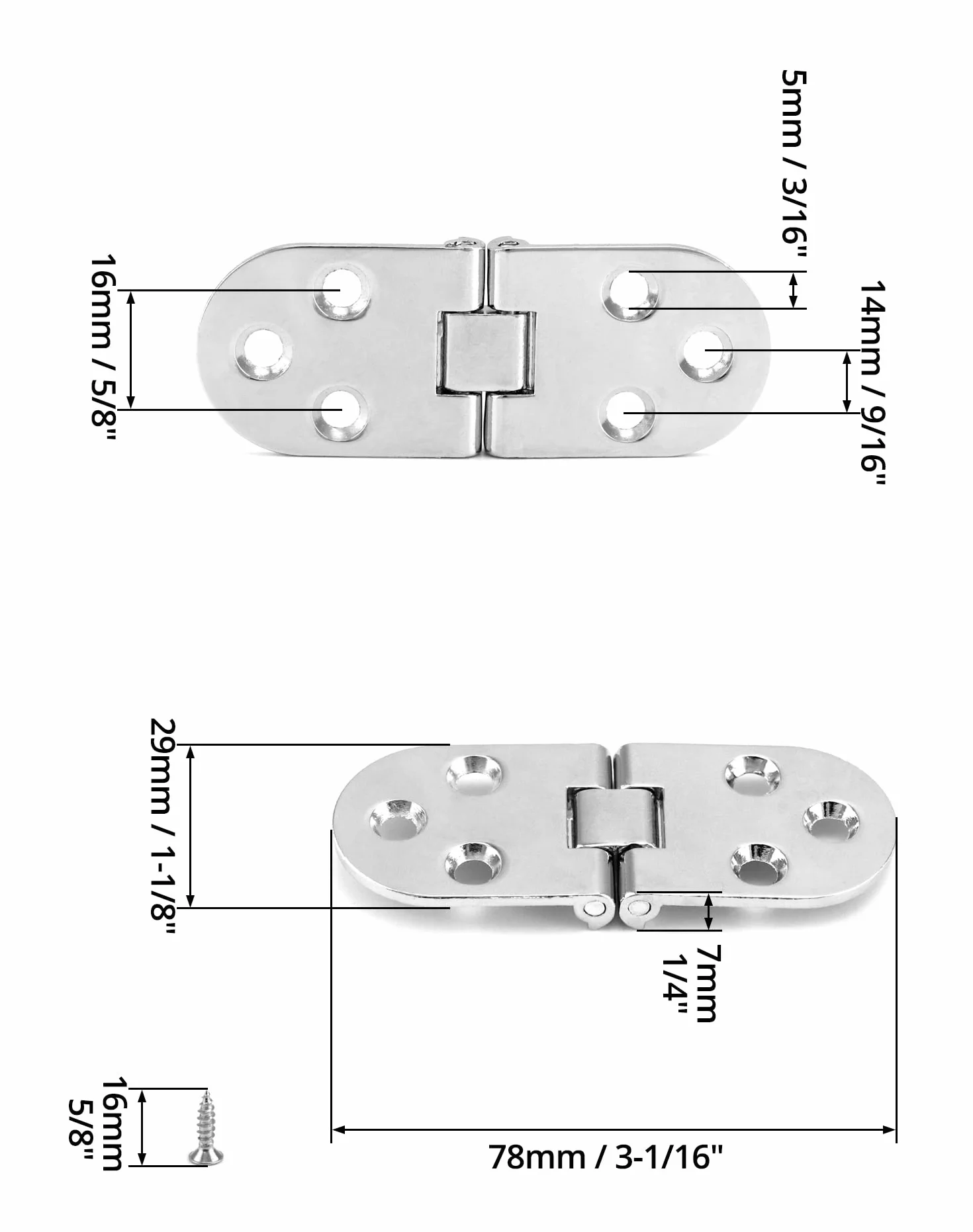 QWORK® 4 częściowe składane zawiasy 180 stopni, stop cynku, składany zawias stołowy, opuszczane zawiasy do składanych stołów, szafki, drzwi do szafy