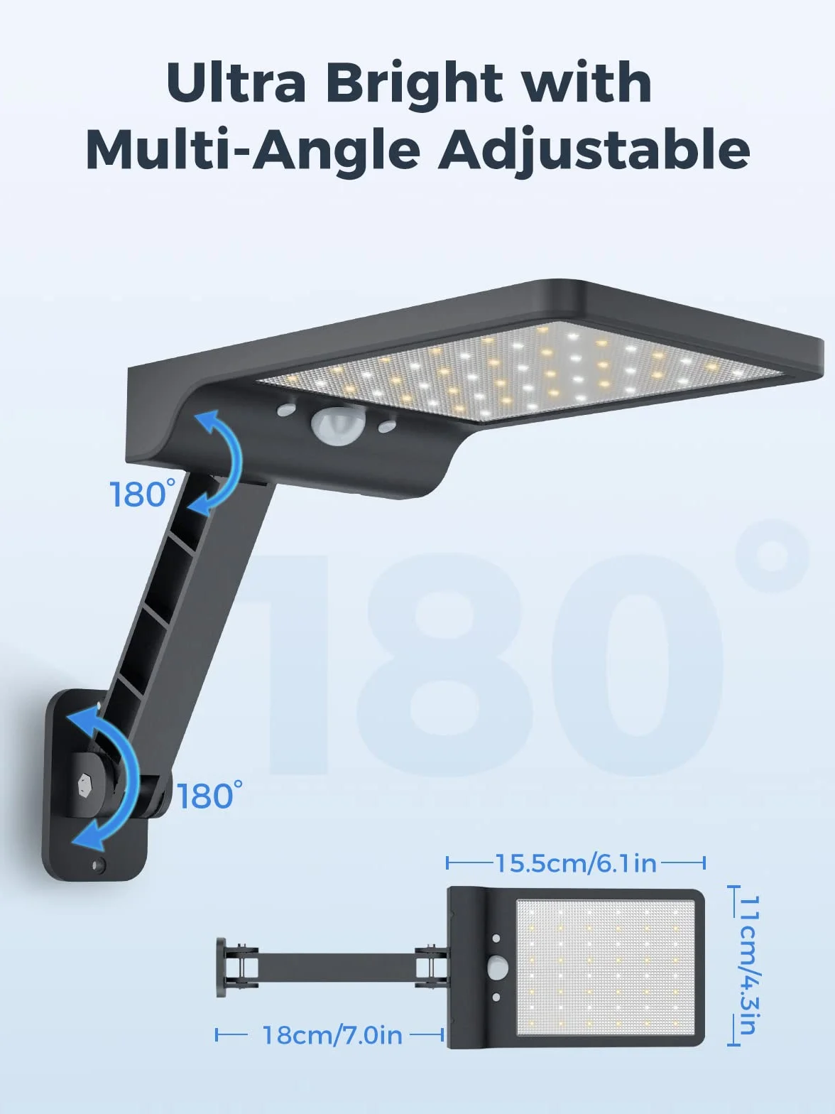 Lampy solarne do użytku na zewnątrz, COLBOR lampy solarne z czujnikiem ruchu z pilotem zdalnego sterowania, 3 tryby regulacji, IP65, wodoszczelne światło solarne na podwórko, garaż, białe, lampa solarna LED