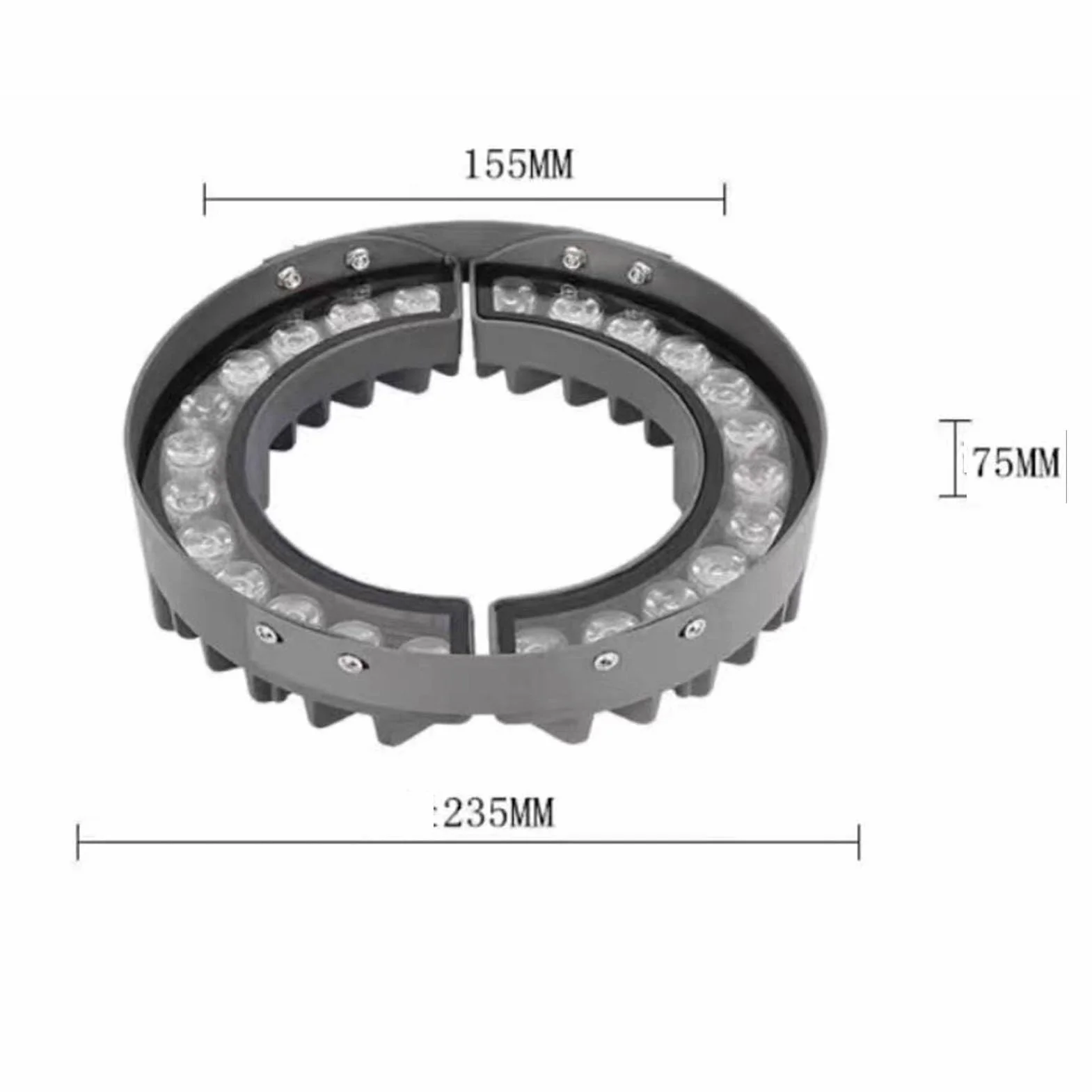 12 W Led Ring Boom Omarmings Light - 111-240 V Wodoodporny ogród na zewnątrz Kolorowe oświetlenie drzewa, wodoodporne IP65 formowane wtryskowo aluminium Reflektor na zewnątrz, reflektor LED do ogrodu