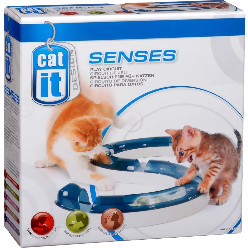 Catit Senses Play Circuit Zabawka, Biały/Niebieski, 24.38 x 24.38 x 7.87 cm