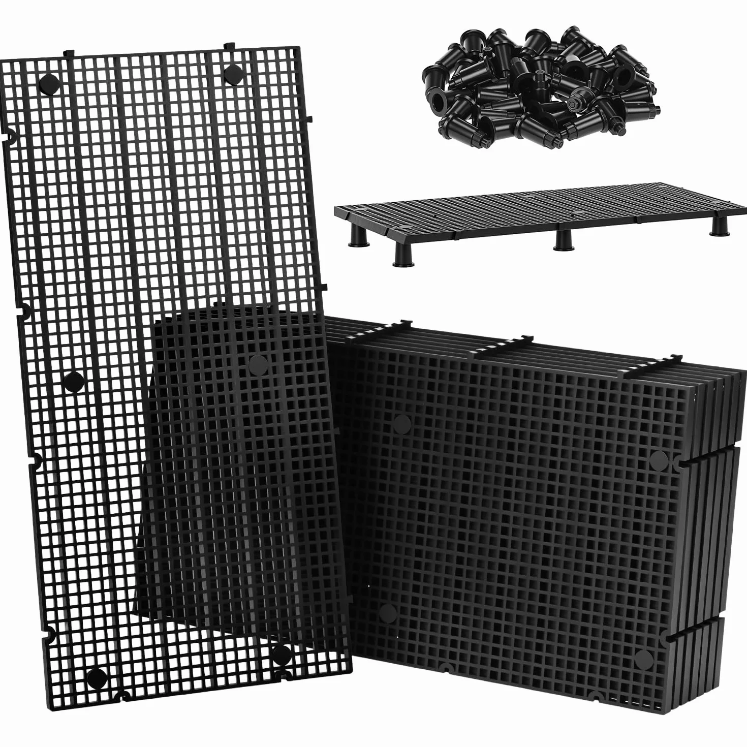 QWORK 8 sztuk 15 x 30 cm siatka do akwarium z 48 wspornikami, do samodzielnej filtracji i Aquascaping