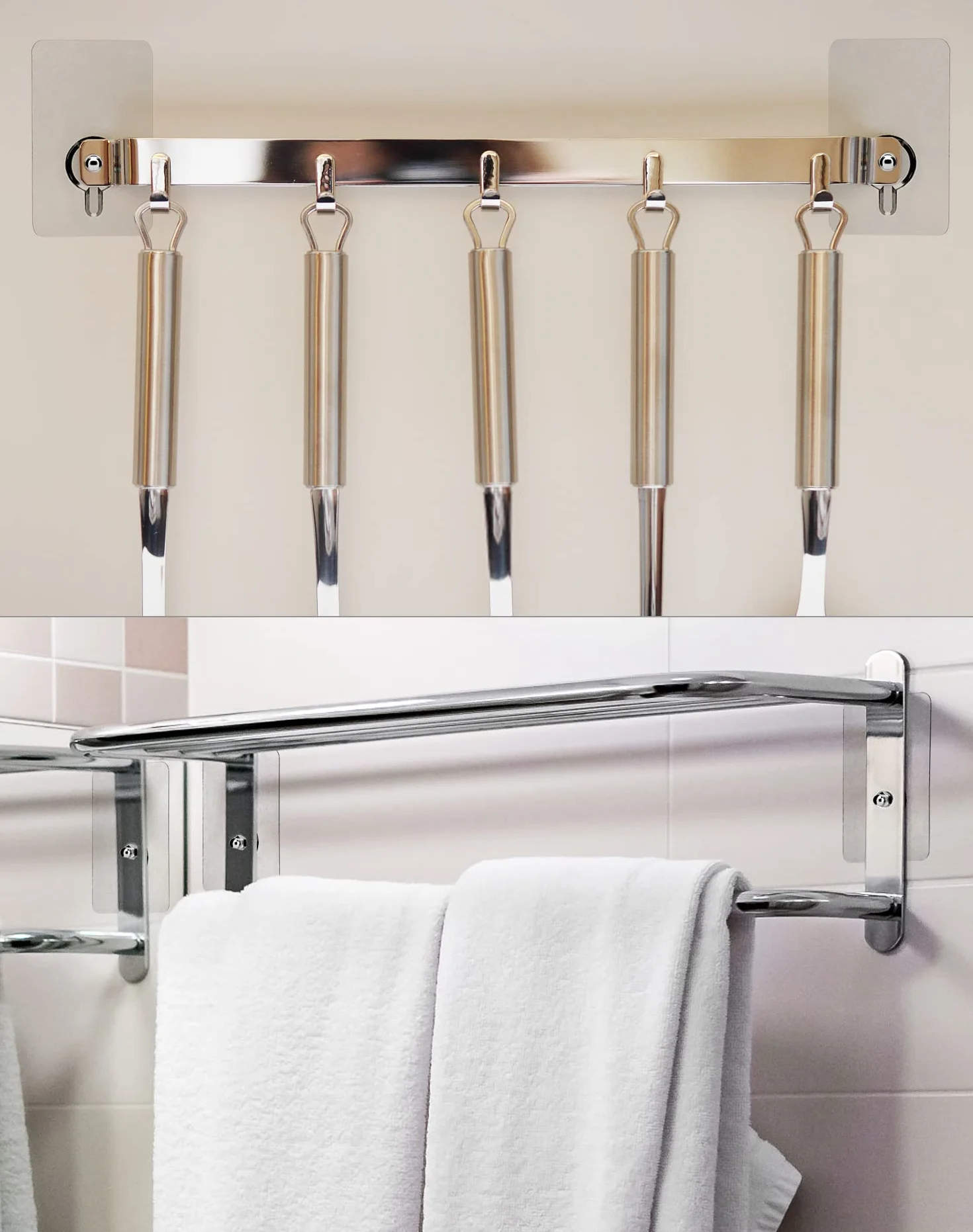QWORK® 15 sztuk wkręty samoprzylepne do montażu na ścianie - pręt wkręta 14mm - 5 x 8 cm - obciążenie 10 kg - klejenie i wiercenie