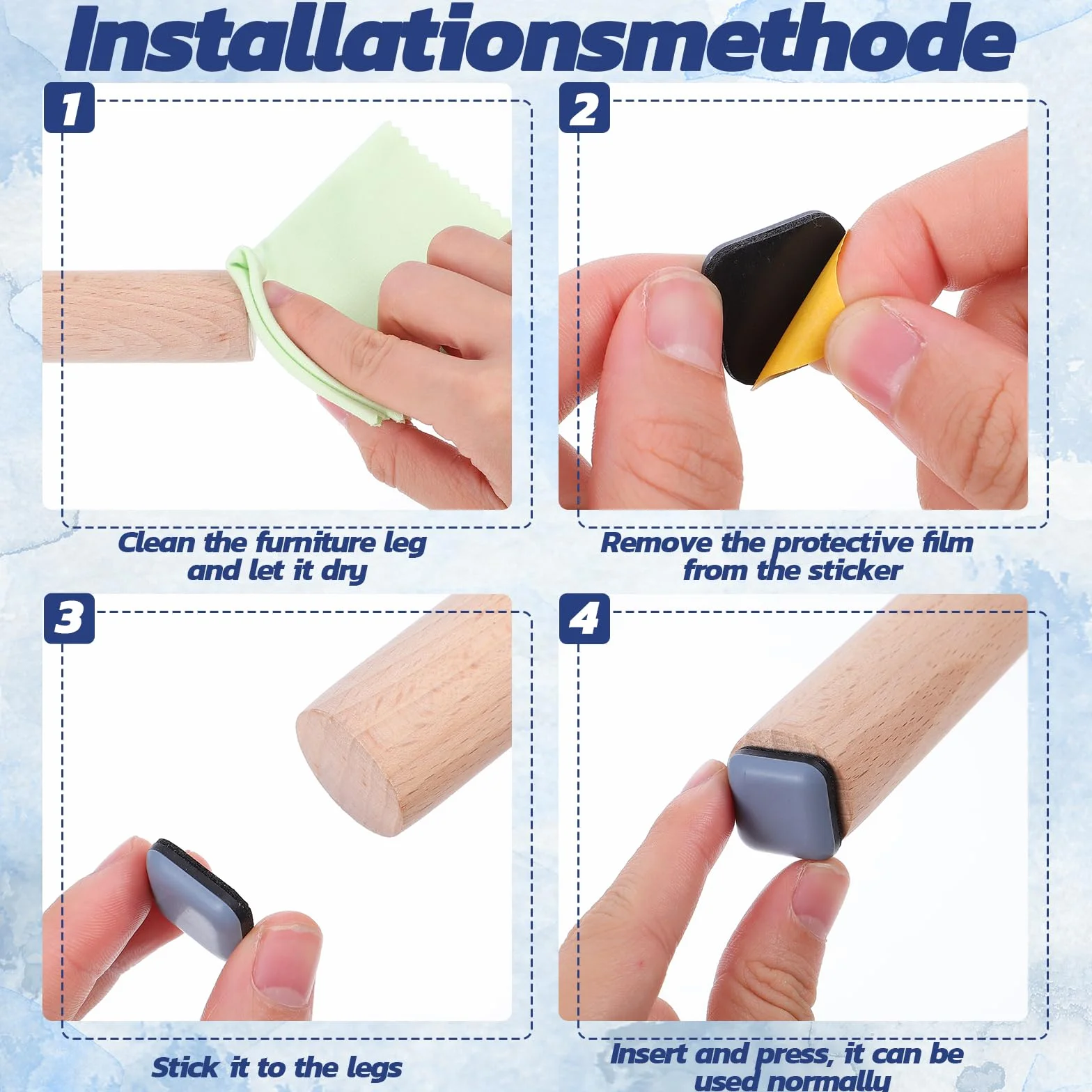 24 sztuki ślizgaczy meblowych, 20 mm, PTFE, kwadratowe, samoprzylepne suwaki do mebli, podkładki teflonowe, podkładki do przesuwania mebli, do ciężkich mebli (24 kwadraty)