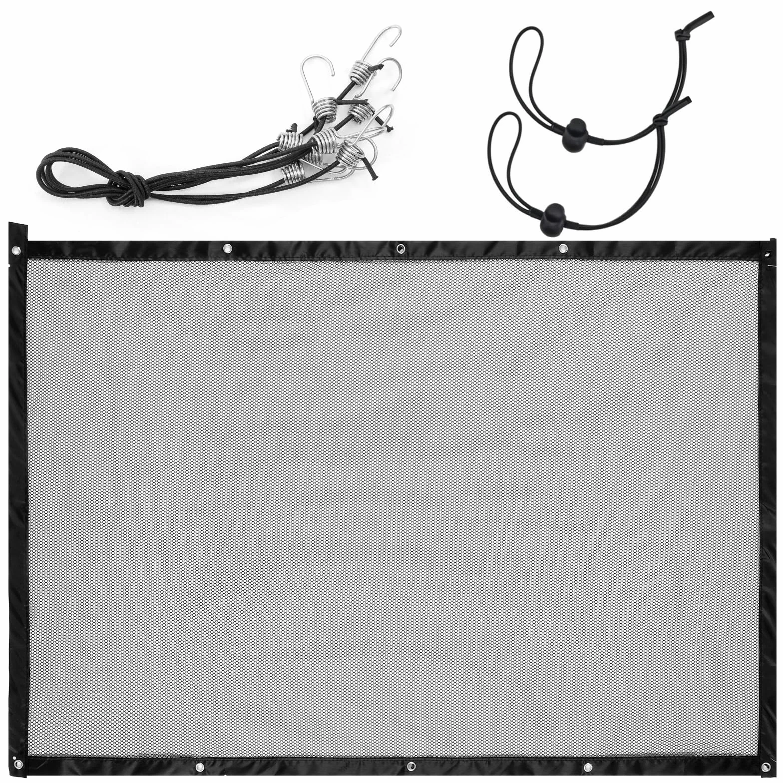 Grevosea Siatka ochronna na samochód, przenośna, dwuwarstwowa, 108 x 75 cm, regulowana siatka bezpieczeństwa z 4 hakami, siatka zabezpieczająca dla psów, SUV, zwierząt domowych