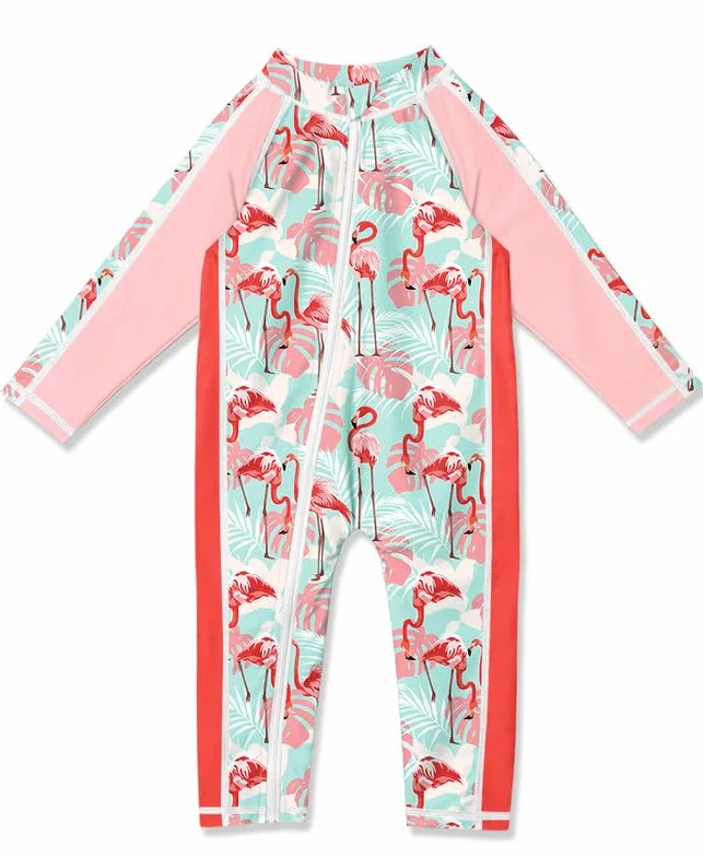 BesserBay Baby Rashguard UPF 50+ kostium kąpielowy z długim rękawem, zamek błyskawiczny, 0-36 miesięcy