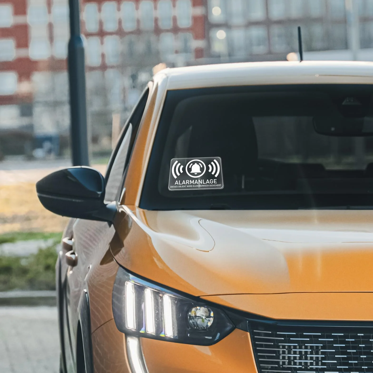 Naklejki na system alarmowy 10 sztuk winylowe wodoodporne 7,6×5 cm etykiety bezpieczeństwa