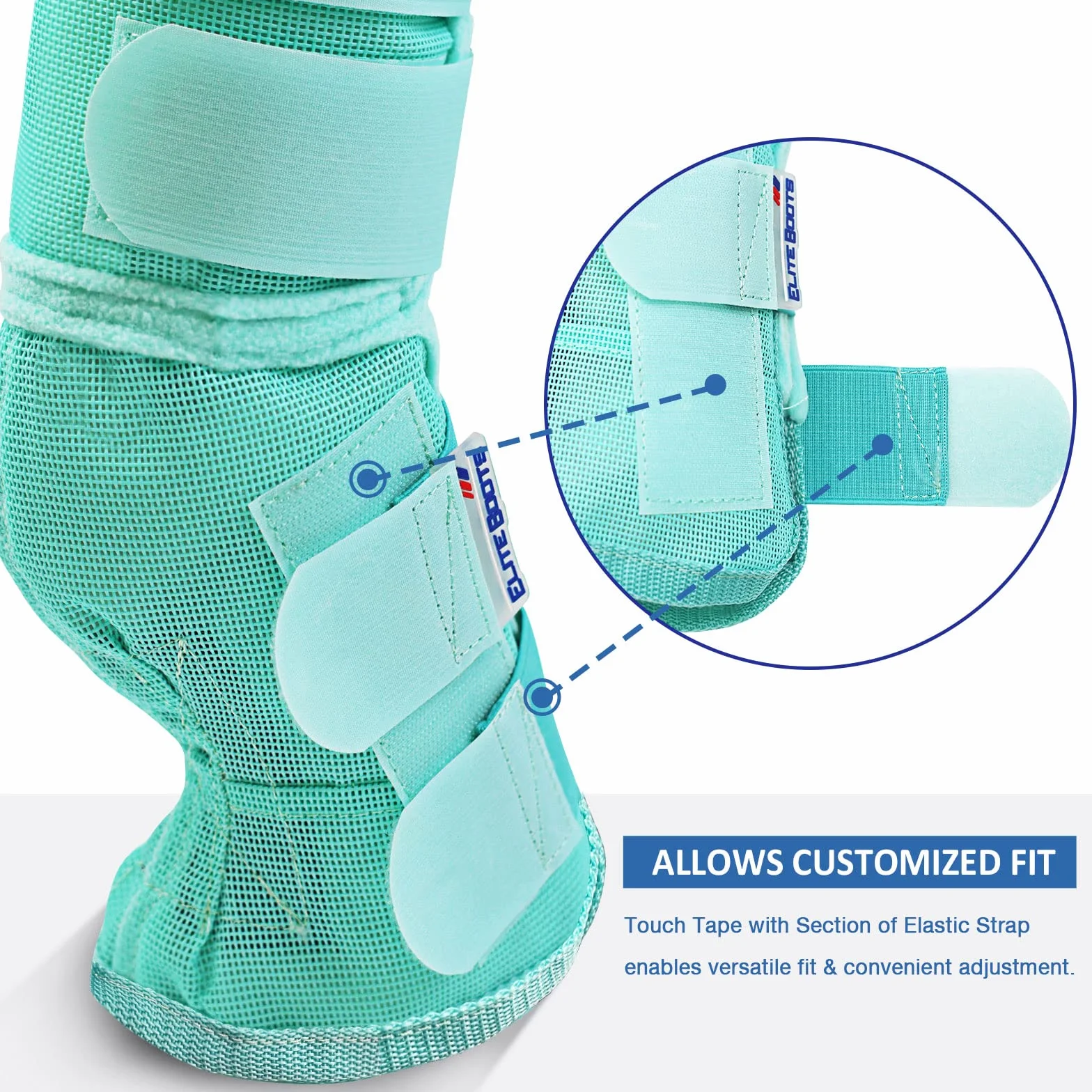 Harrison Howard Buty dla koni, idealnie wyprofilowane ochraniacze na nogi, gęste buty z siateczki z wentylowanym komfortem, niezawodna ochrona przed letnimi elementami, zestaw 2 szt., miętowe, duże