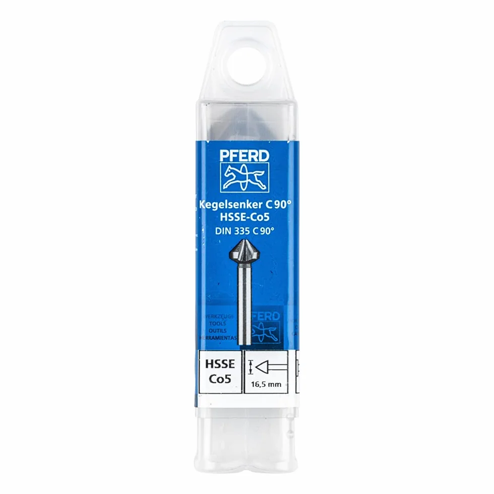 PFERD HSS-E Co5 pogłębiacz stożkowy/do usuwania zadziorów | 90°, Ø 16,50 mm, trzpień ø 10 mm, DIN 335 C | 25202134 – odporny na temperaturę dzięki zawartości CO