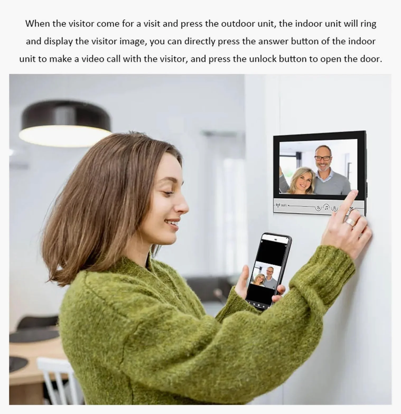 Inteligentny wideodomofon System wejściowy z 9-calowym ekranem, wideodomofonem Wi-Fi, zamkiem na hasło/odcisk palca, dzwonkiem do drzwi domowych domu, biura