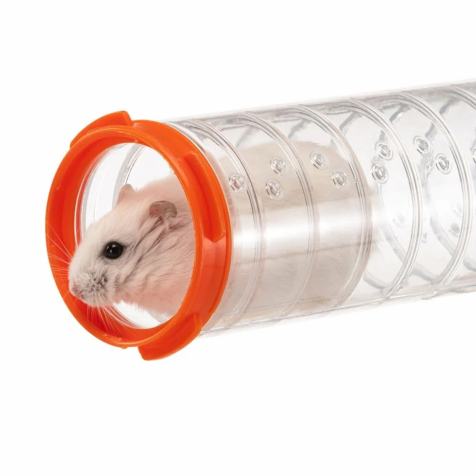 Ferplast Zestaw rurek chomika, akcesoria klatki dla chomików, łącznie 4 sztuki, w zestawie moduł mieszkalny, przezroczysty tunel dla chomika z otworami wentylacyjnymi, krzywymi i łącznikami, zestaw