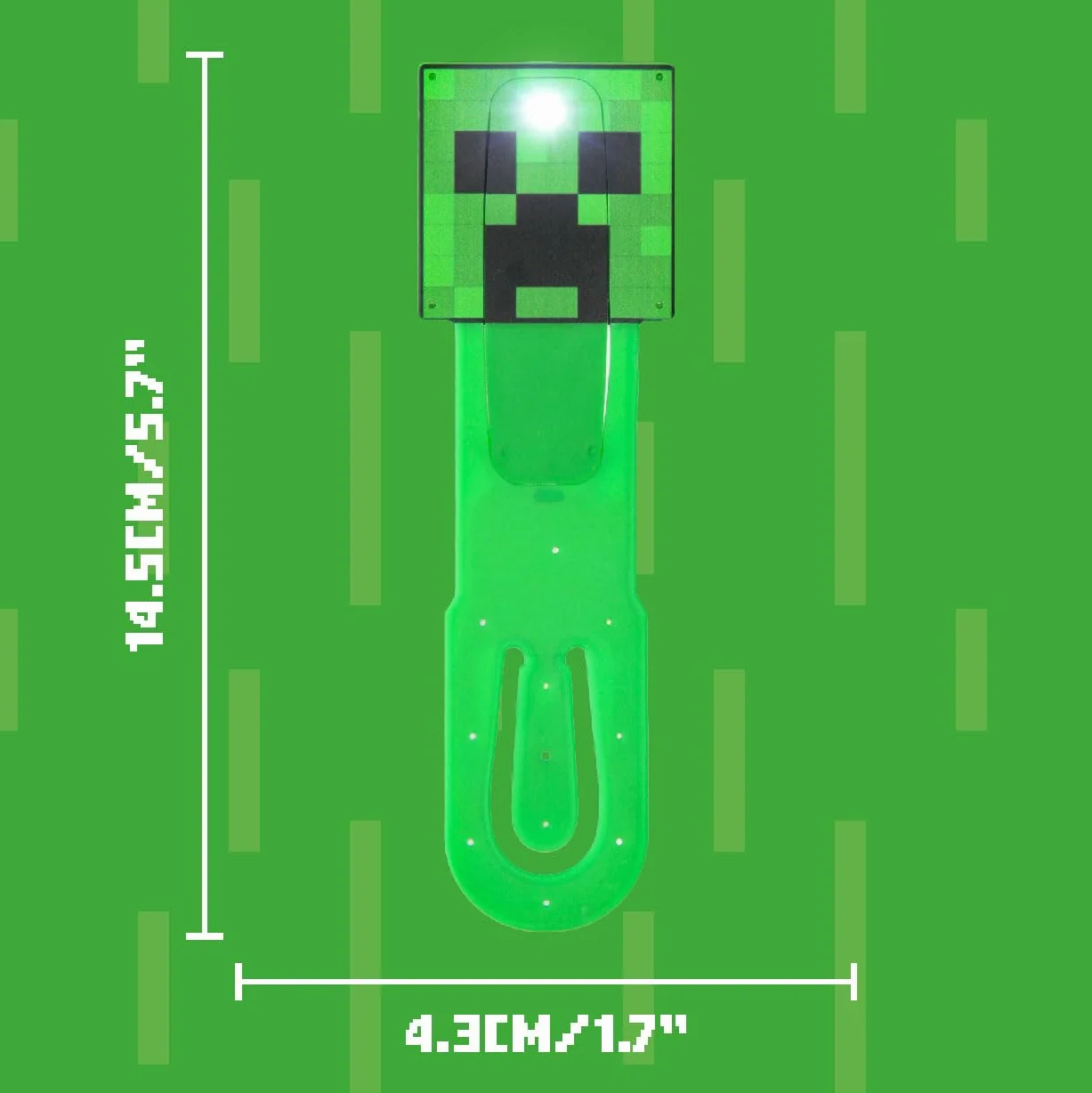 Paladone Minecraft Creeper Clip-On LED lampka do czytania i zakładka, oficjalnie licencjonowane prezenty dla graczy, akcesoria do książek, dla fanów popkultury, dzieci, nastolatków, dorosłych, mini