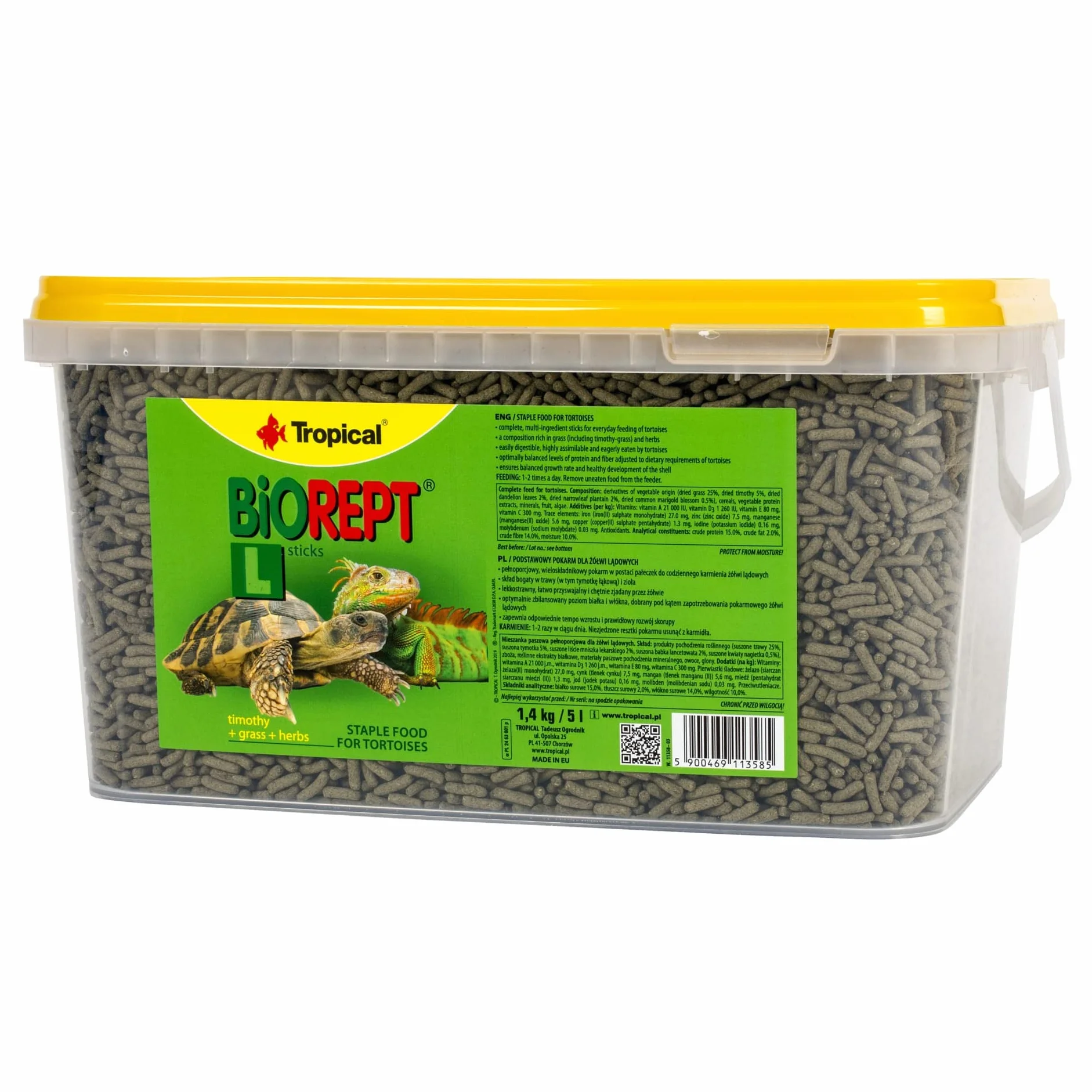 Tropical Wieloskładnikowy pokarm dla żółwi lądowych BIOREPT L. 5L / 4kg