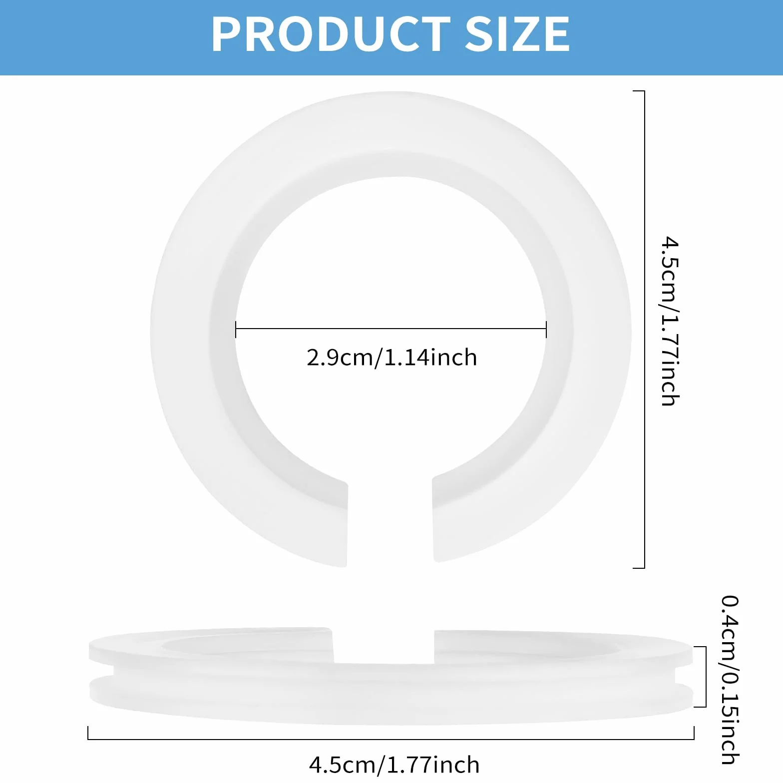 Giantree Konwerter pierścieni klosza E27 na E14, 42 mm na 29 mm do obsługi pierścieni adapterowych duplex do personalizacji ekranów