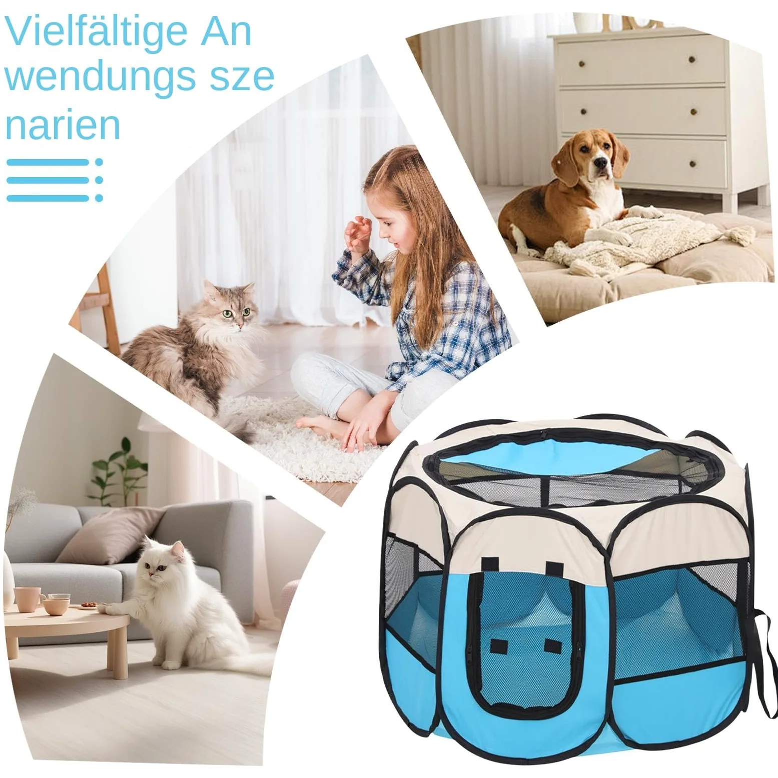 Namiot Dla Psów Klatka, Buda I Płot Z Siatkowymi Ścianami Dla Zwierząt | Składany Namiot Wewnętrzny dla Dla Szczeniaka Kociaka Królika Domku Zabaw Podróży Kempingu