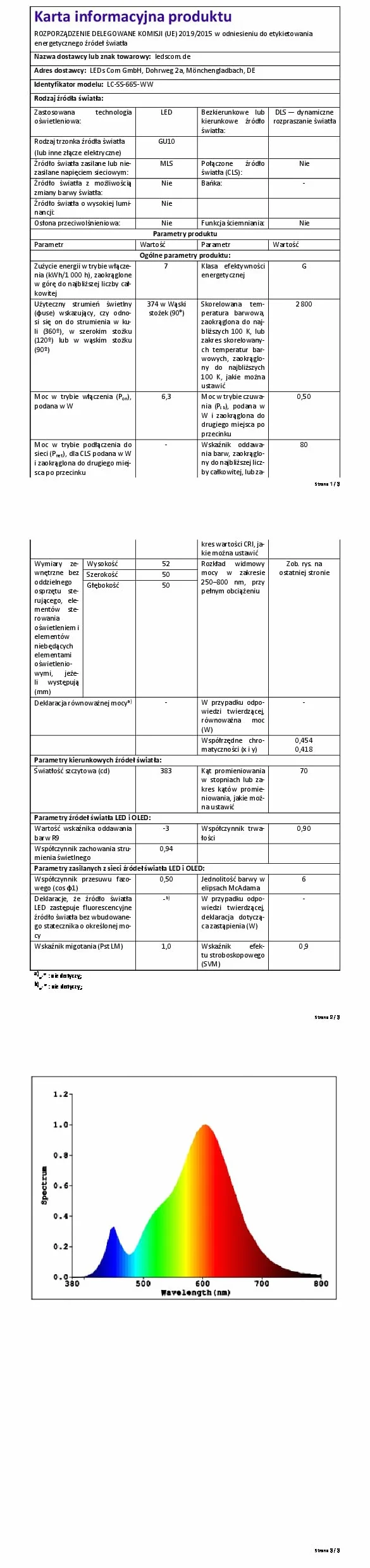 ledscom.de Lampa do czytania WAIKA z gęsią szyjką i przełącznikiem biały mat, w zestawie GU10 LED, PAR16, ciepła biel, 6,05W, 374lm, 70°, 3-stopniowy ściemniacz