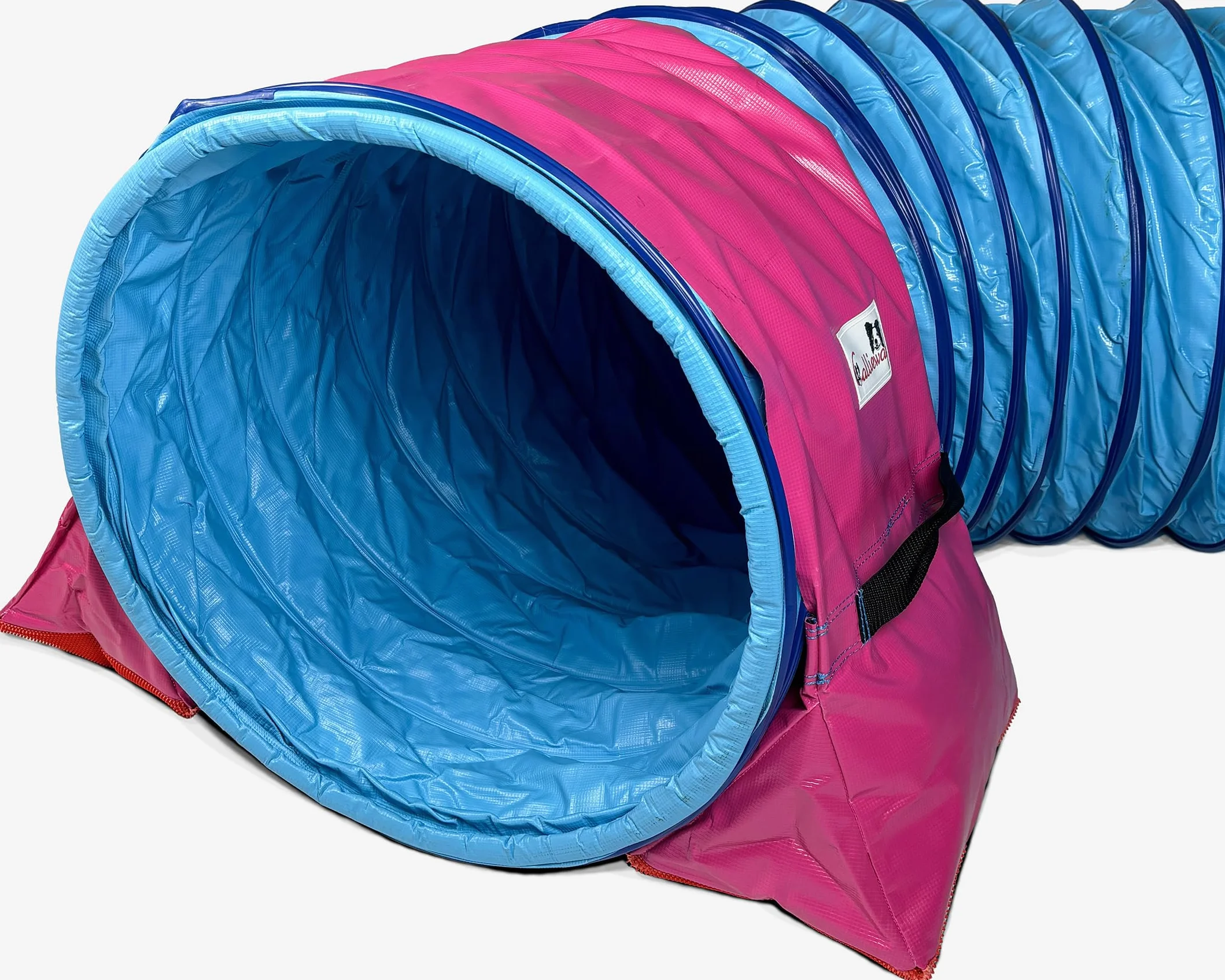 Callieway Premium Dog Agility Tunel podporowy worek na piasek (dwupak) z systemem antypoślizgowym do tuneli agility o średnicy 60 cm (bez tunelu) (fuksja)
