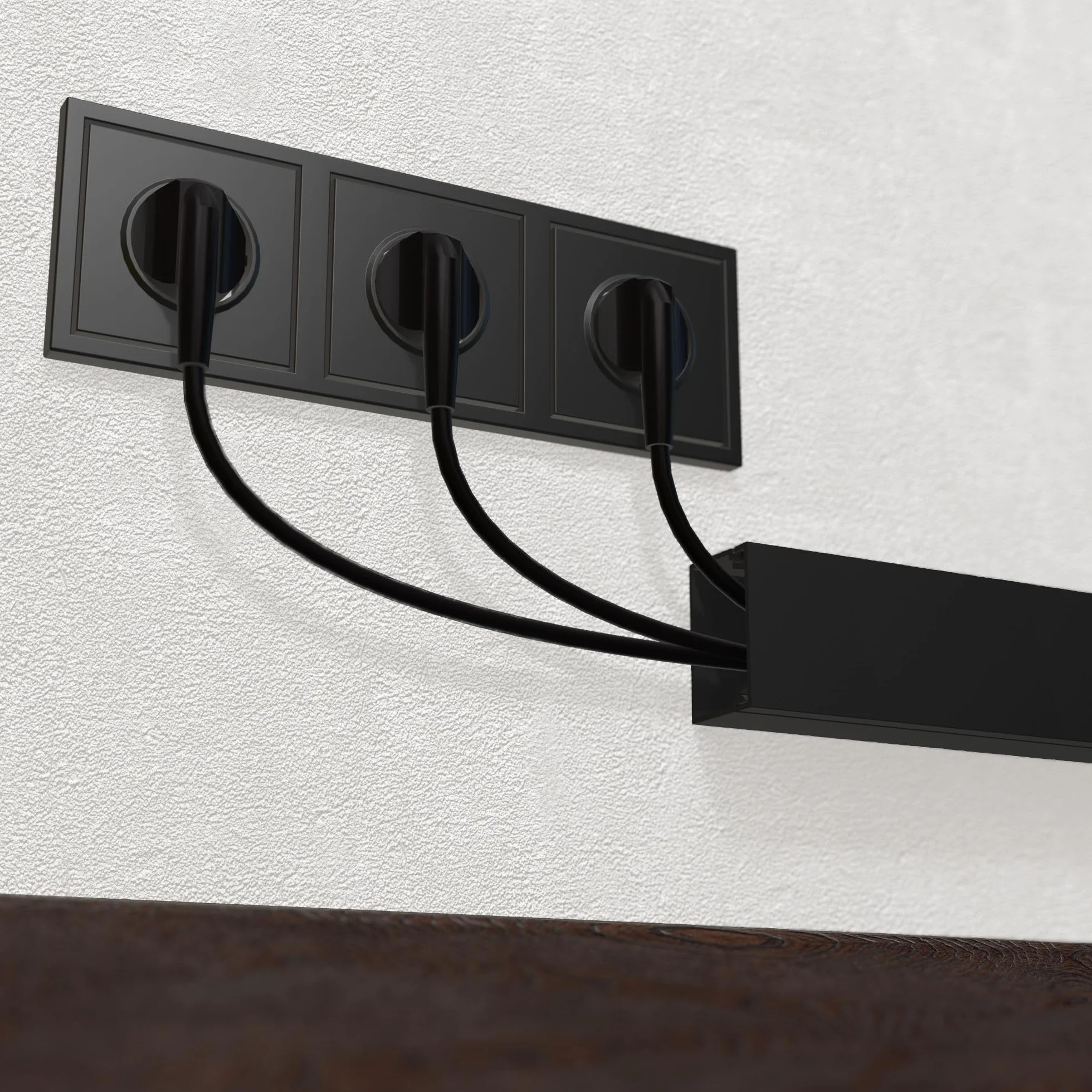 EDO Kanał Kablowy PVC 25x25 mm Ciemny Antracyt 2 m - Listwa Maskująca z Pokrywą Zatrzaskową - Korytko Kablowe Natynkowe - Osłona Przewodów na Ścianę do Domu, Biura, TV, RTV, Komputera