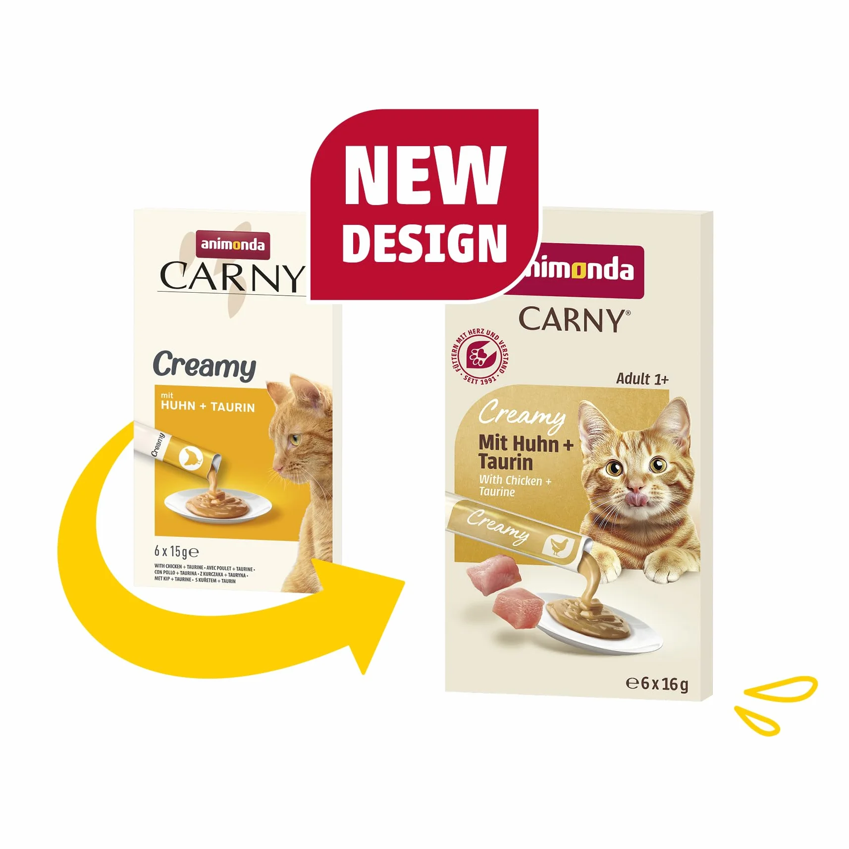 Animonda Carny Creamy Adult Karma dla Kotów, Kurczak/Tauryna, 9 x 15 g