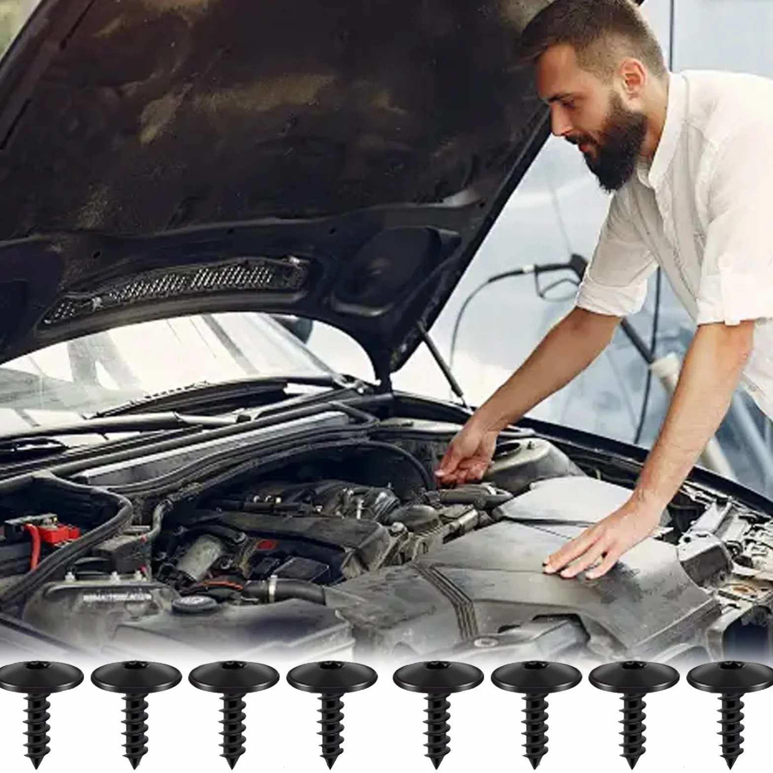 80 x wkręty blachowe, wkręty do karoserii, czarne, wkręty Torx, wkręty do podwozia, wkręty samogwintujące do okładzin drzwi samochodowych, M5 x 16 mm