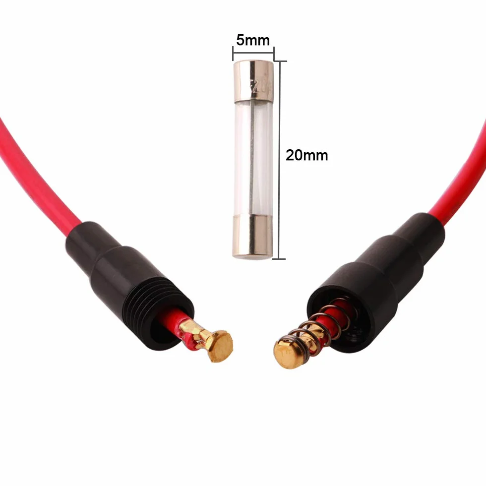 Uchwyt bezpieczników AGC 5x20 mm szklana rurka nasadka śrubowa 32V 20A skrzynka bezpieczników z przewodem 16 AWG czarny