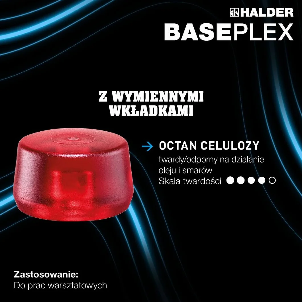Młotek z miękkim obuchem BASEPLEX CA/nylon 40mm 0,5kg HALDER