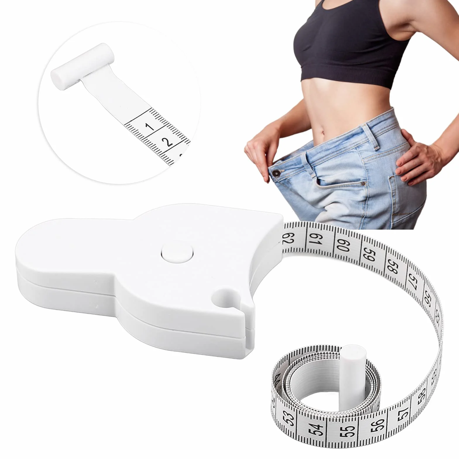 Miękka Taśma Miernicza Rozmiar Utrata Masy Ciała Podwójny Wektor Linijka do Odzieży Miękka Linijka Fitness Automatyczna Podwójna Skala Obwód Taśma Miernicza Automatyczny Pomiar