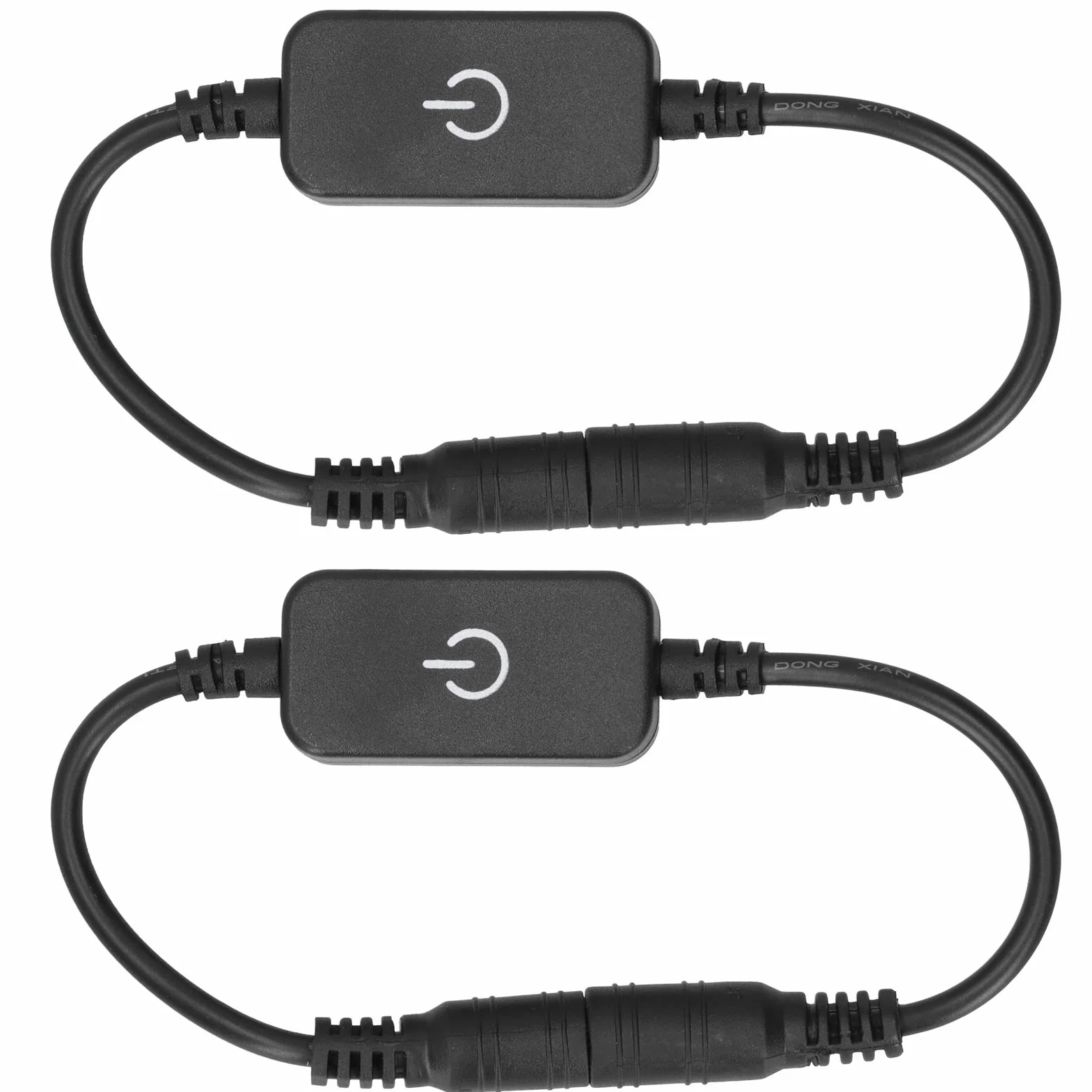 2 sztuk Mini LED Strip Ściemniacz dotykowy 1ft Przewód Pojedynczy Kolor Ściemnianie Włącznik Wyłącznik Kontroler DC 12 V-24 V.