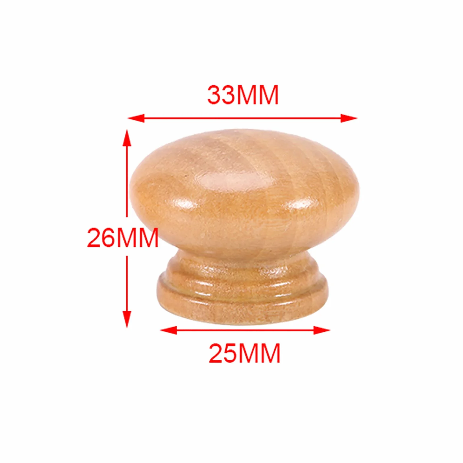 10 sztuk S/M/L naturalny drewniany uchwyt okrągła szafka grzybkowa gałki do szuflady szafki ciągnie uchwyty ze śrubami (33MM)