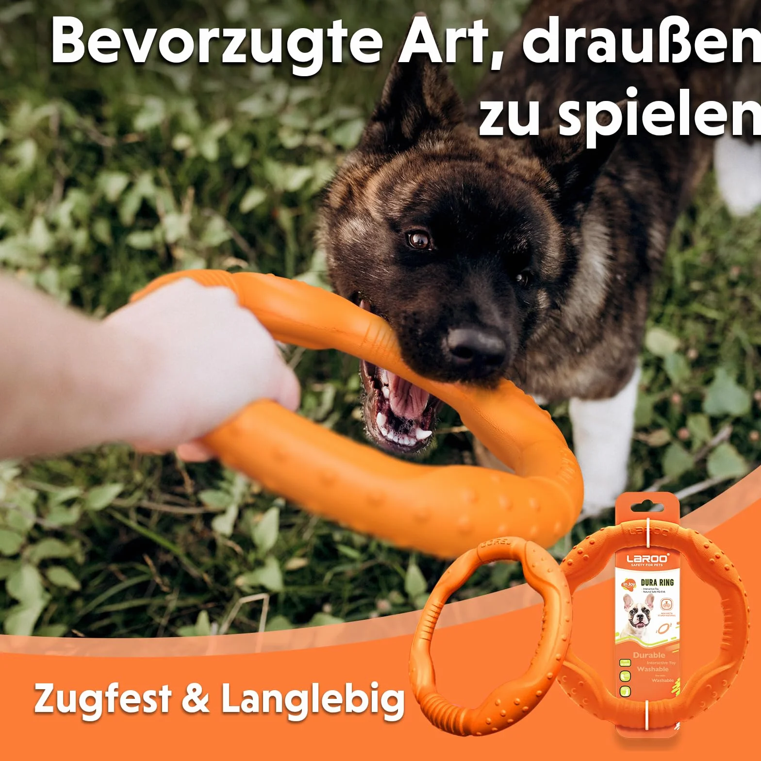 LaRoo Frisbee pierścień fitness dla psa, niezniszczalny pływak dla psów, zabawka, letni trening zwierząt domowych, dla średnich i małych psów