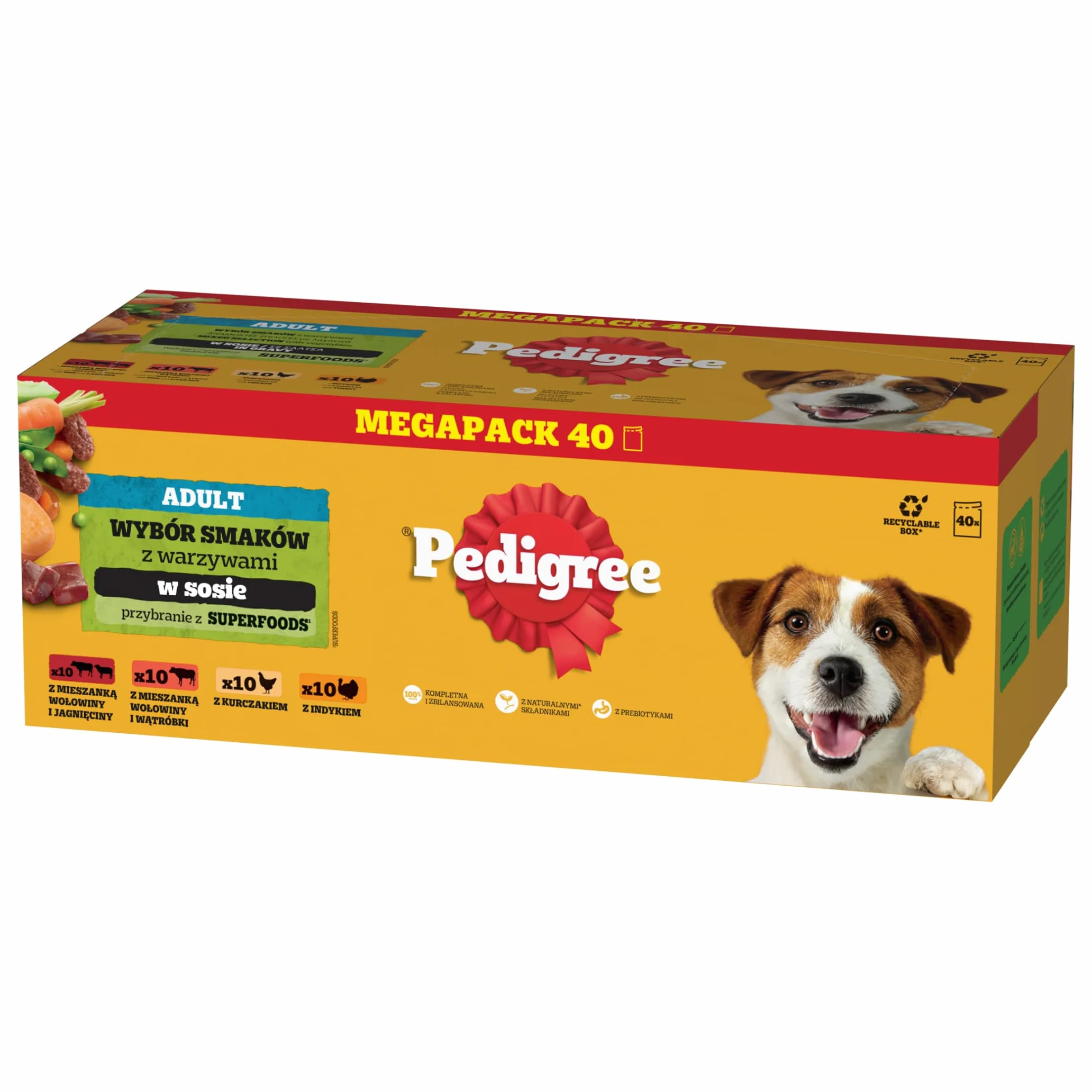 Pedigree DOGCARE karma dla psów Chunks w sosie dla dorosłych, 40 x 100 g
