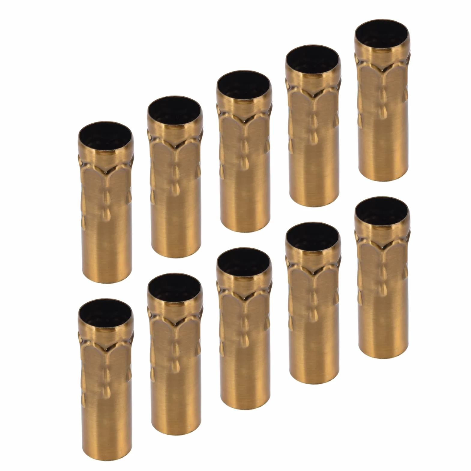 świecowa Rura, 10 Szt. E14 Metalowa Rurka Głowica Lampy Obudowa Żelazna do świecznika Oprawka świetlówka Podstawa Lampy 25x80mm Kryształowy żyrandol, Panele i Jednostki(Złoty brąz)