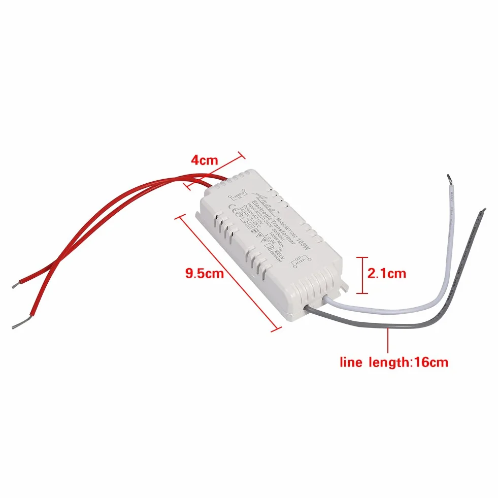 MOKT Transformator 220 V, 12 V, 105 W, transformator elektroniczny 105 W, trwały uniwersalny przetwornica napięcia do lamp LED