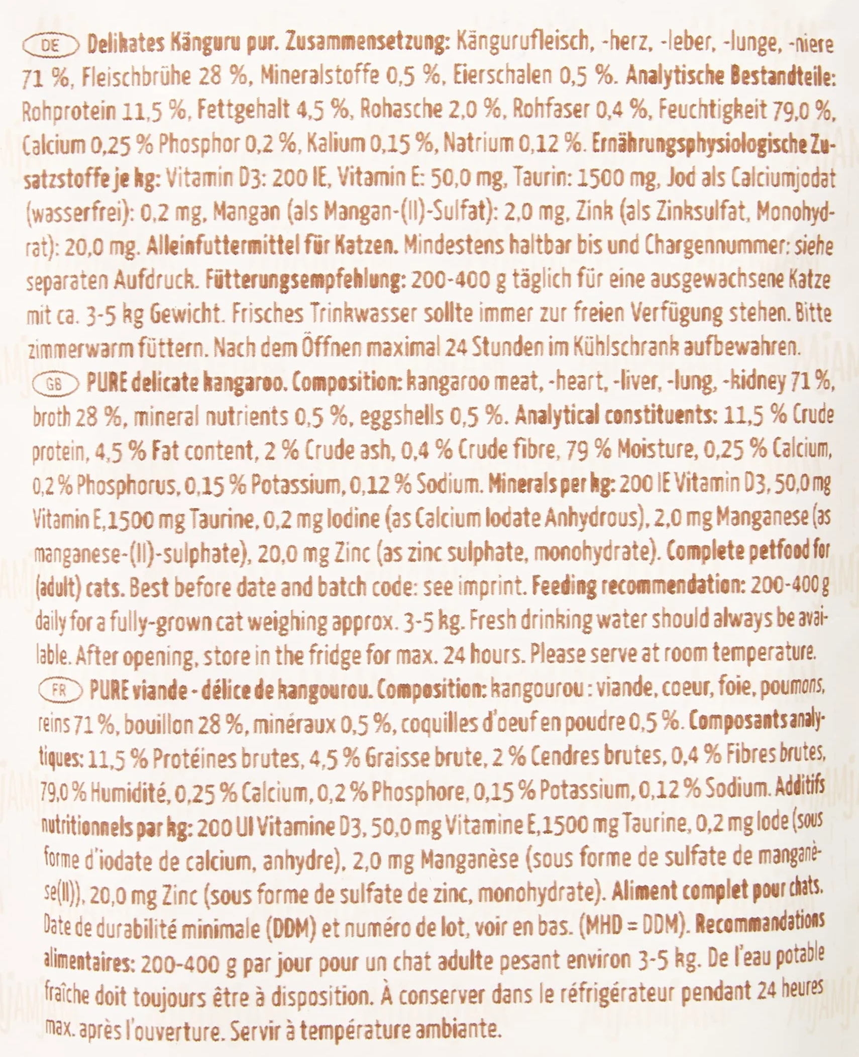 MjAMjAM Mokra karma Premium dla kotów Quetschie Mięso z kangura 12 x 125g bezzbożowa