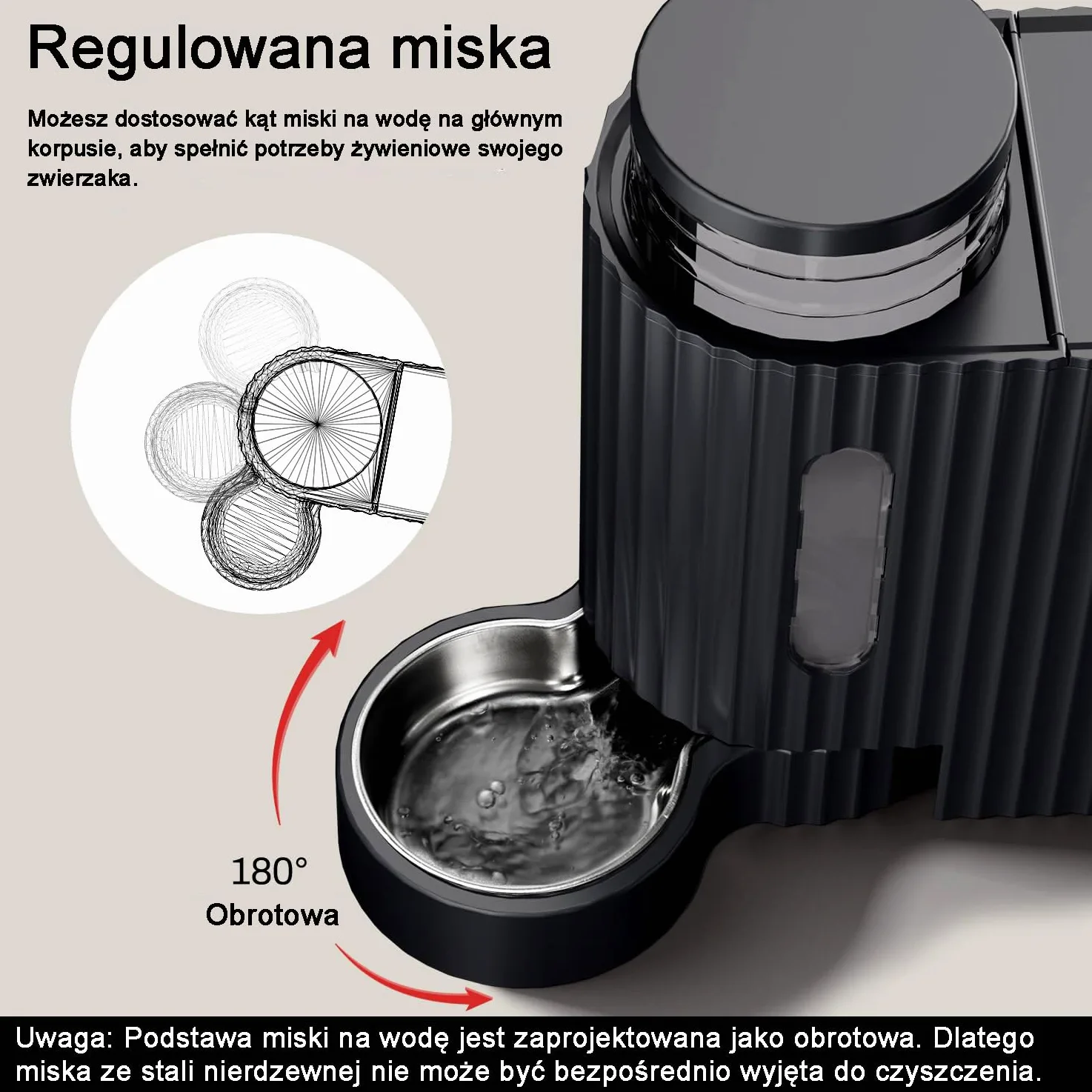 Gardner Pet Automatyczny karmnik dla kotów i dozownik wody 2 w 1, 3L, miska ze stali nierdzewnej, grawitacyjny dozownik wody, wolny od BPA