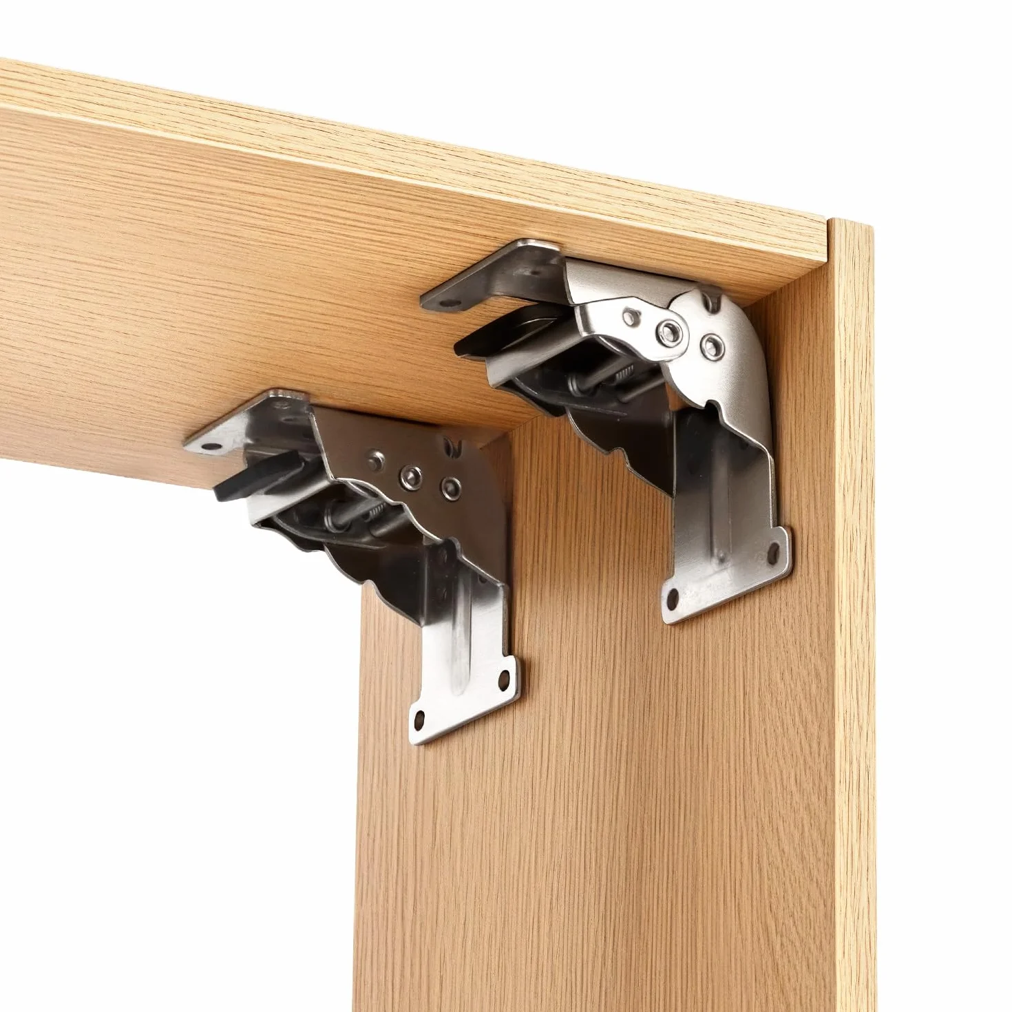 QWORK 4 Piece Składane zawiasy Nogi stołu Stalowe ocynkowane śruby 40 W zestawie srebrne