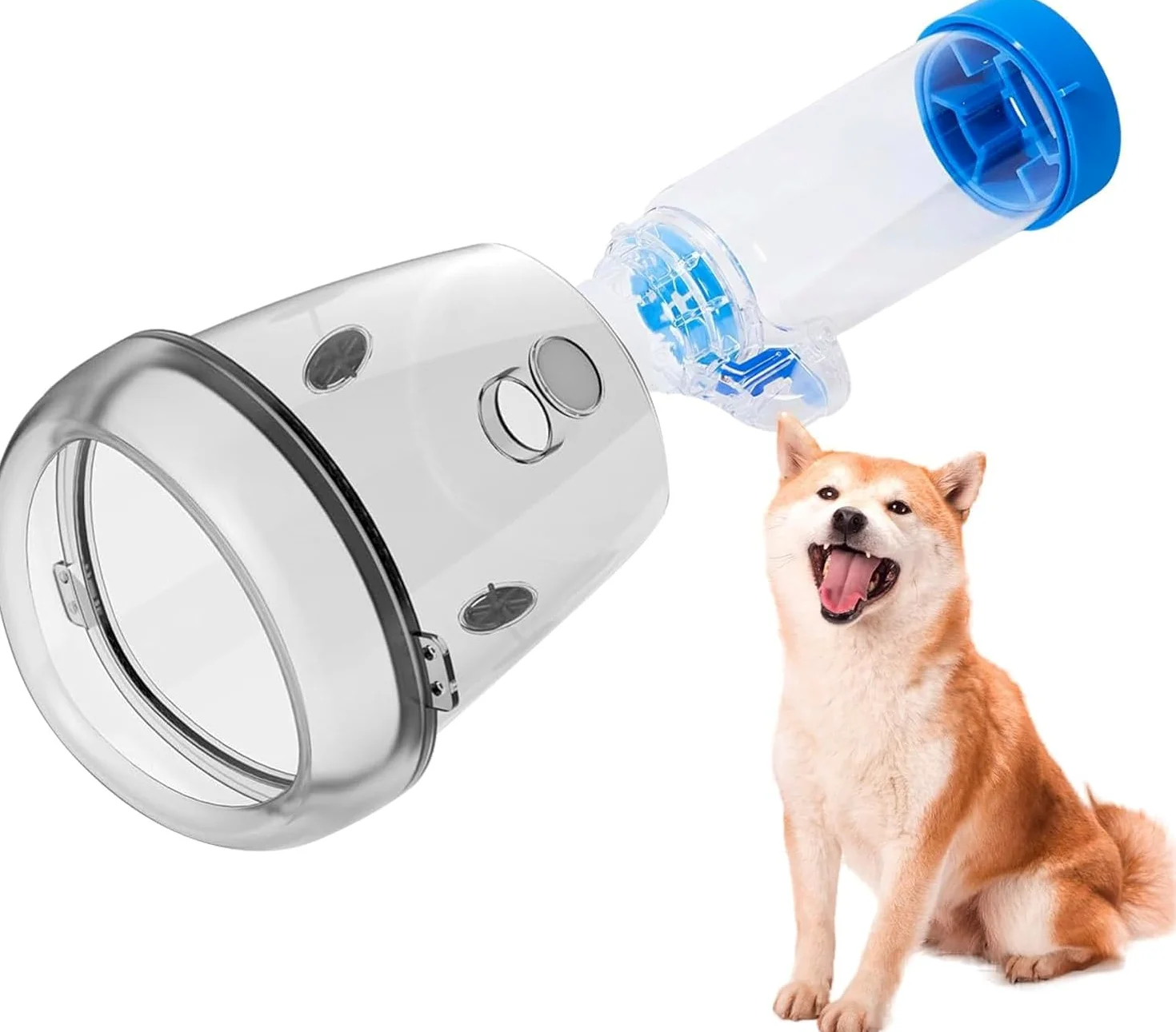 Inhalator dla psów, komora aerozolowa z silikonową maską tlenową dla średnich psów (M)