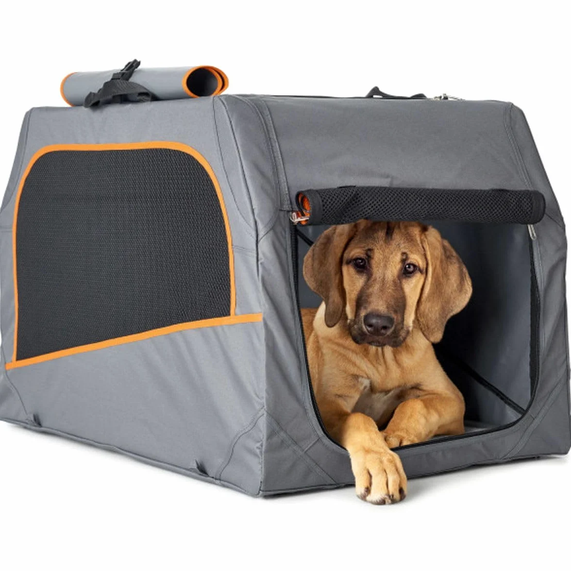 HUNTER Alu-Frame skrzynka transportowa dla psów 61 x 45,5 x 43 cm antracytowe pomarańczowe