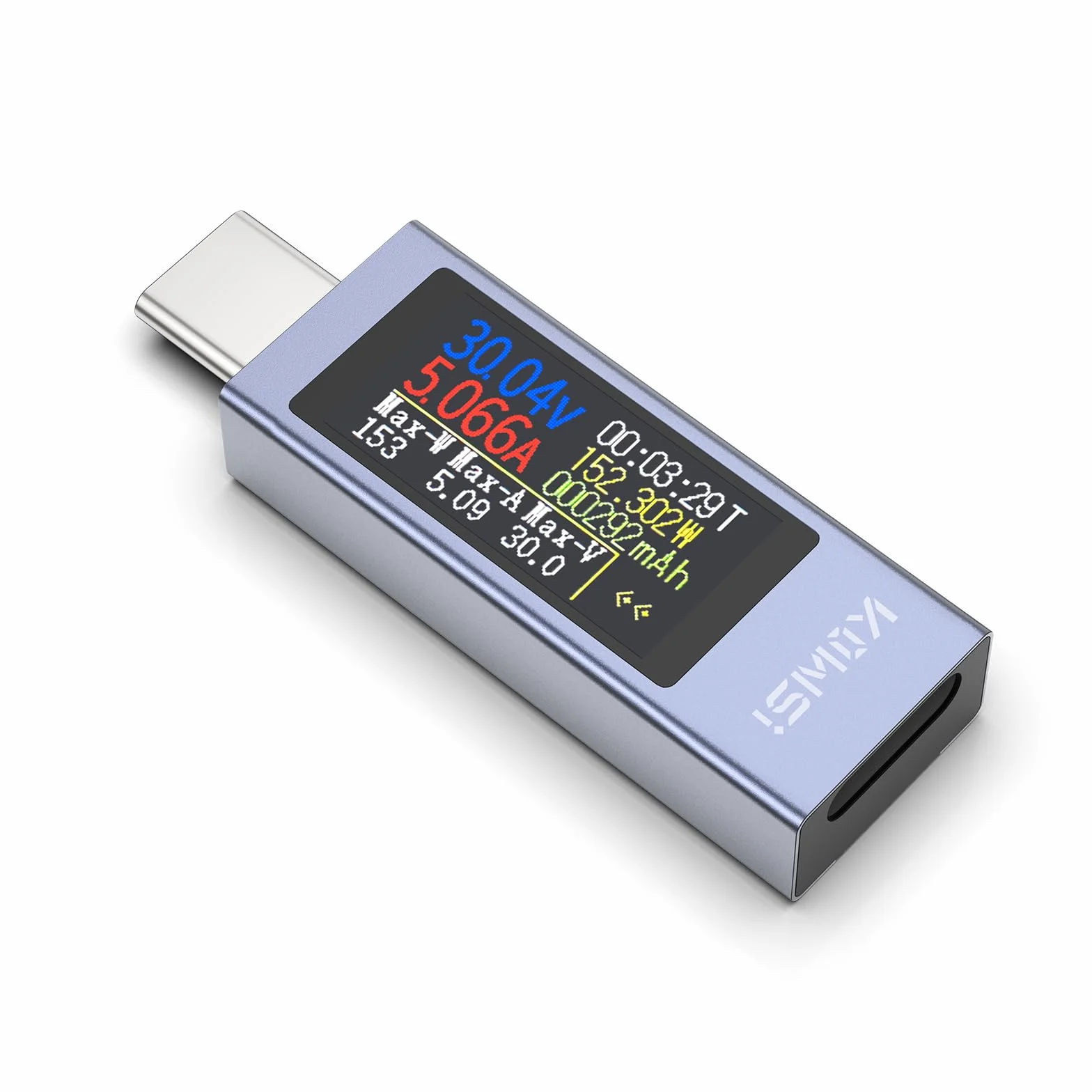 YOJOCK Tester USB C multimetr cyfrowy 4-30 V 0-12 A USB woltomierz woltomierz amperomierz, tester napięcia i prądu detektor ładowania akumulatora ładowarka USB Tester elektryczny (tester USB C)