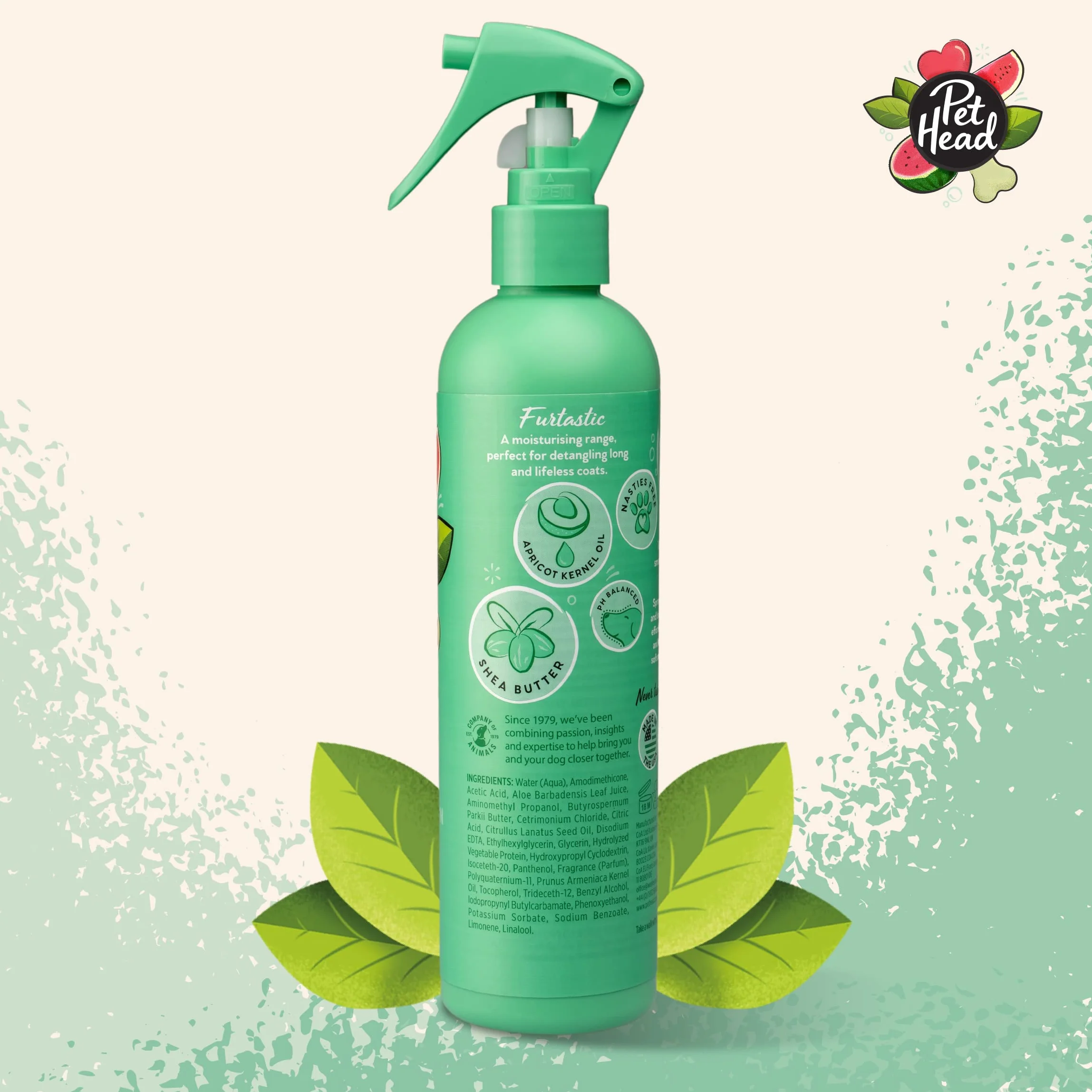 Pet Head Dog Grooming Spray, Furtastic Spray, Care for Long, Tangly Coats or Curls, 90533A, Green