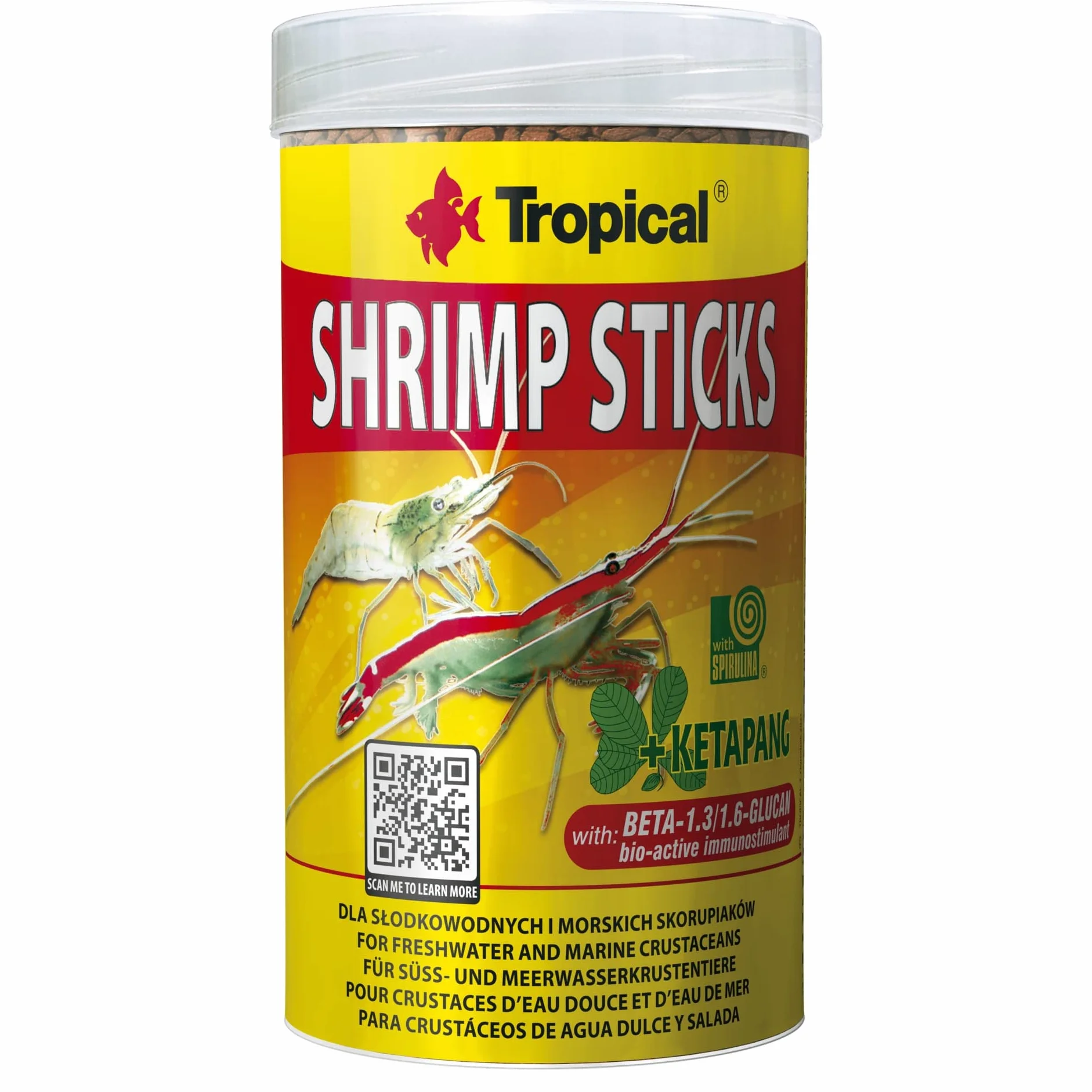Tropical Pokarm dla krewetek w formie tonących pałeczek SHRIMP STICKS 250ml / 138g