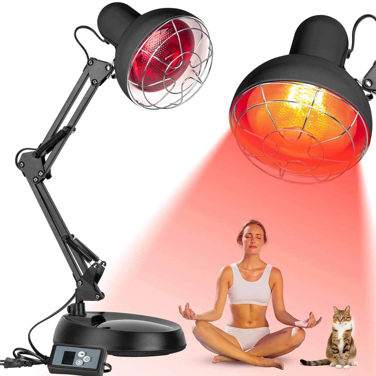 Cozion Lampa na podczerwień 100 W czerwone światło z timerem