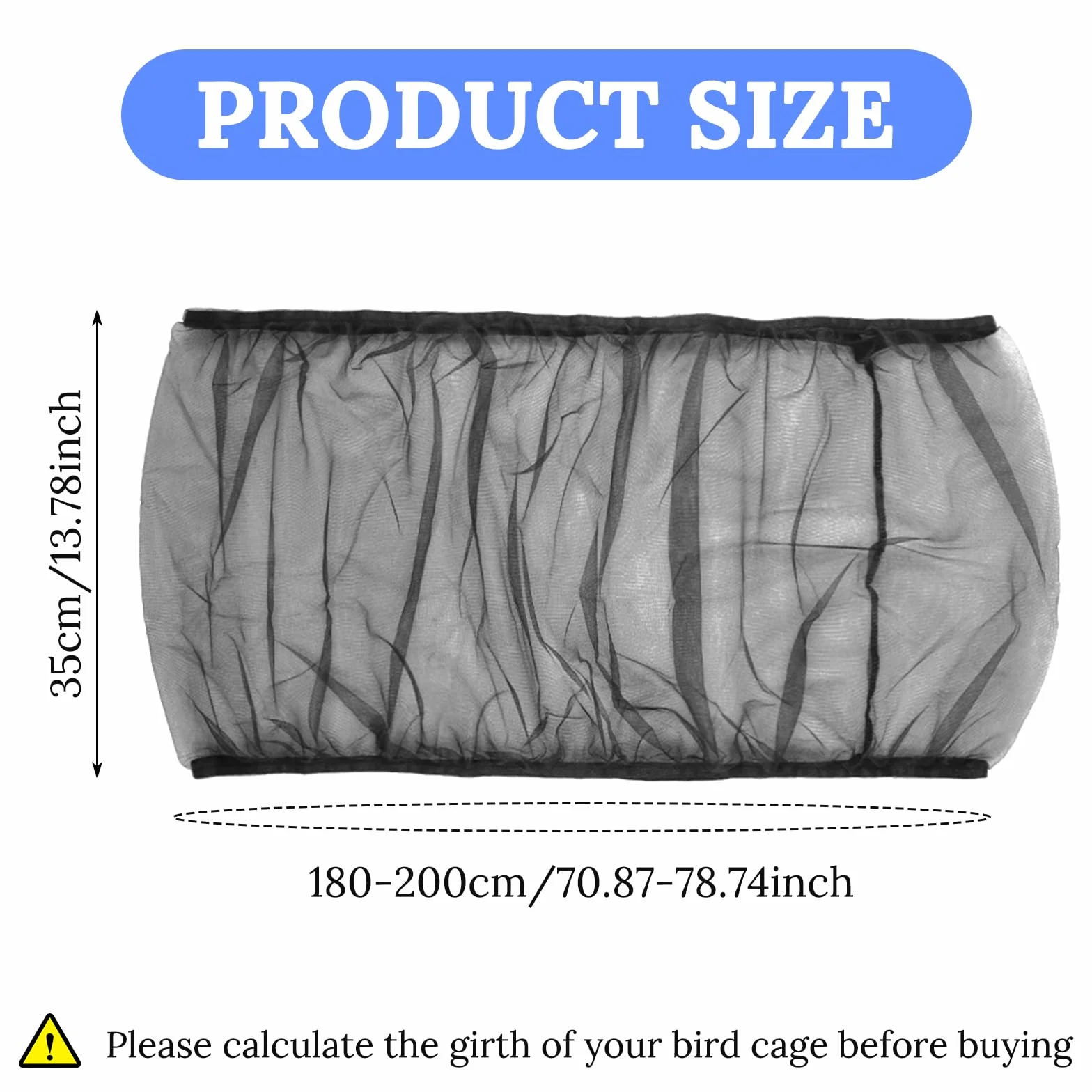 Mabor Klatka dla ptaków, łapacz nasion, regulowana czarna klatka dla ptaków, siatka z elastyczną taśmą, elastyczna osłona z siatki do ochrony papugi