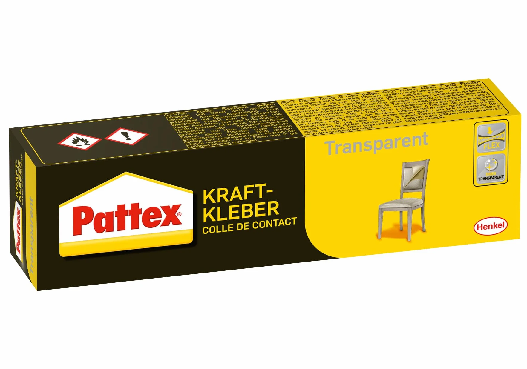 Pattex Power Adhesive Transparent, 50 g bardzo mocny superklej do uniwersalnego zastosowania w pomieszczeniach, odporny na wysoką temperaturę, szybko się klei