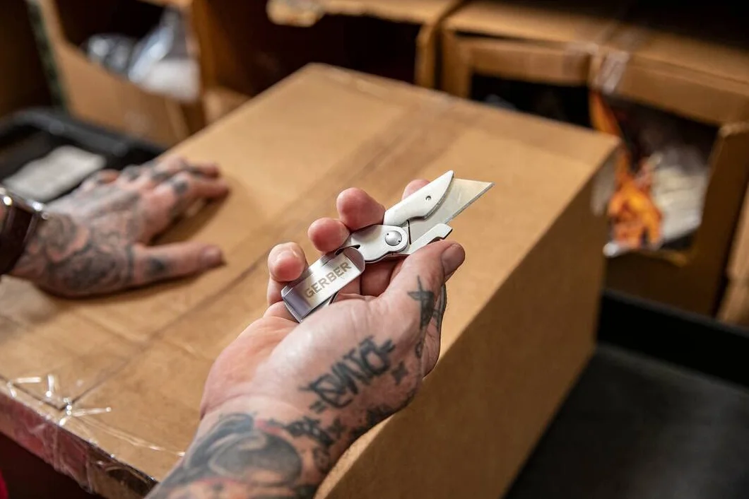 Gerber Nóż Cutter, EAB Utility Lite, składany, długość ostrza: 3,8 cm, stal nierdzewna, srebrny, 31-003036