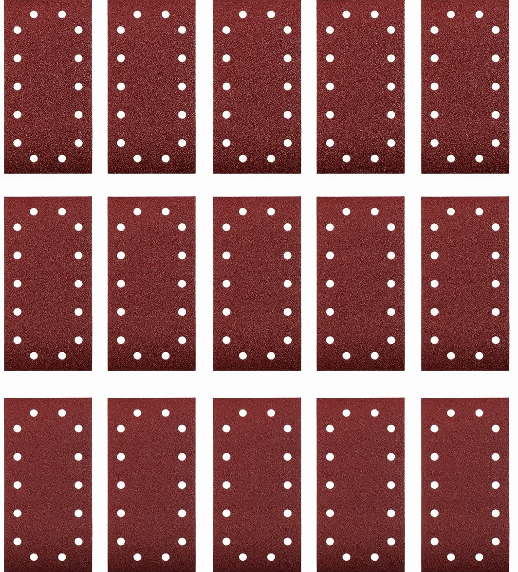 Einhell 15-częściowy zestaw papieru ściernego (akcesoria do szlifierek oscylacyjnych, 15 x papier ścierny, 115 x 230 mm, ziarnistość 5 x 40, 80, 120, mocowanie na rzepy)