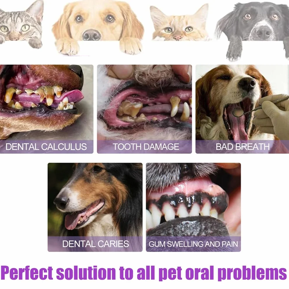 Pet Oral Repair Gel, Advanced Dog Teeth Cleaning Pen Sets With Whitening & Tartar Control Dogs Teeth Cleaning Toothbrush Pens Care Freshens Breath Reduces Easy No-Brushing Oral Care (4 PCS)